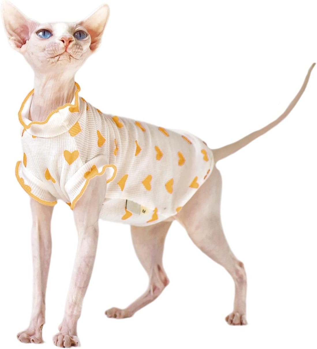 UOSIA Hairless Cat T-Shirts Cat Clothes Breathable Cat Shirts Cute Kitten Vest Skirt Pullover Cat Sweaters Pet Summer Apparel for Sphynx Cornish Rex Devon Rex Peterbald Small Dogs