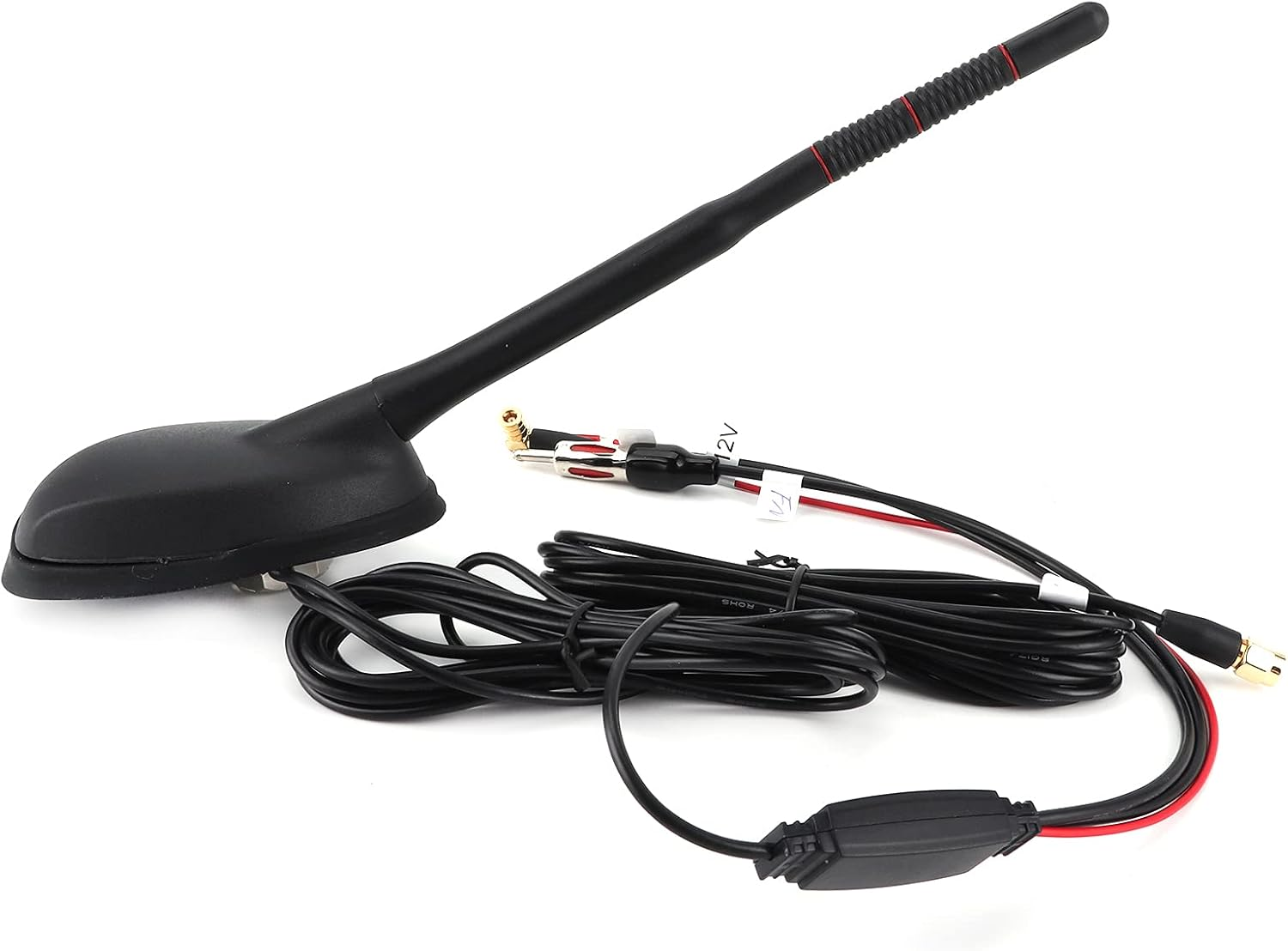 DAB Active Antenna for Car FM GPS Roof Mount 4.7 Inch Carbon Fiber with 9 Adapters Vehicle RV Universal Fit for Urban Commute Highway Travel Remote Area Outdoor Use image number 4