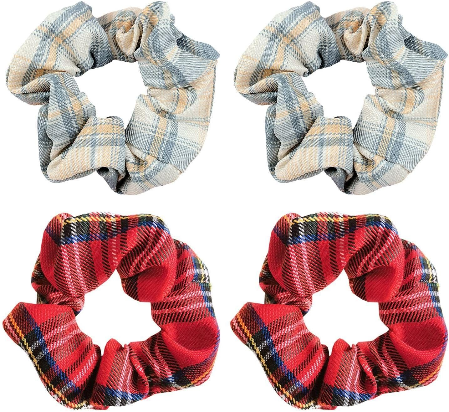 Set of 4 Opponent Hair Rings, Retro Hair Rings, Simple Hair Rings, Hairstyle Accessories, Fabric Hair Rings, Elastic Hair Rings image number 4