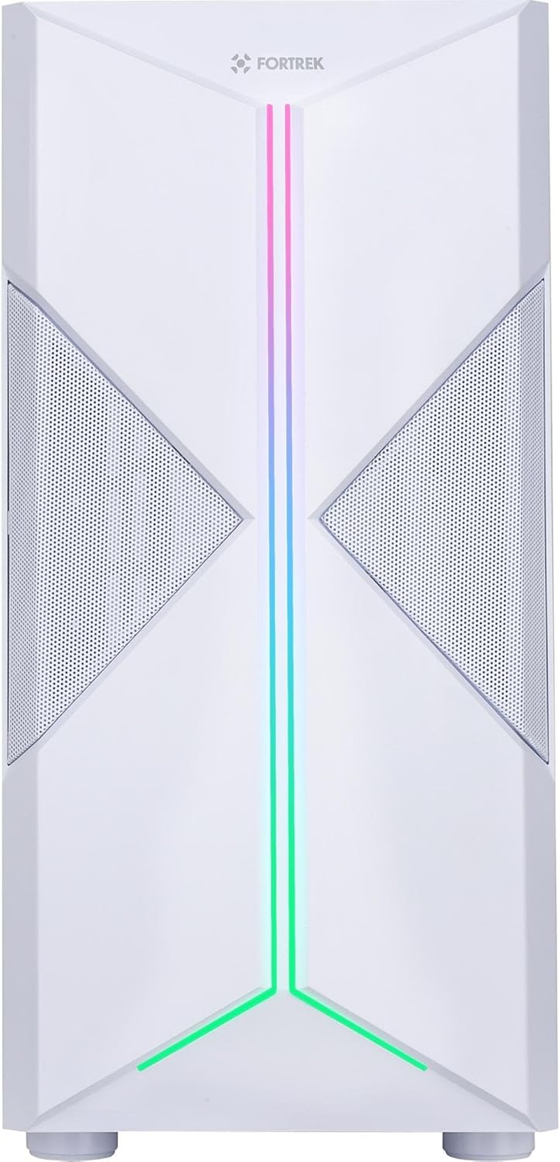 Fortrek Holt Mid Tower Gaming Computer Case with RGB Led Strip, Full Acrylic Side and Magnetic Duster Filter, Atx/Micro Atx/Mini ITX, White image number 5