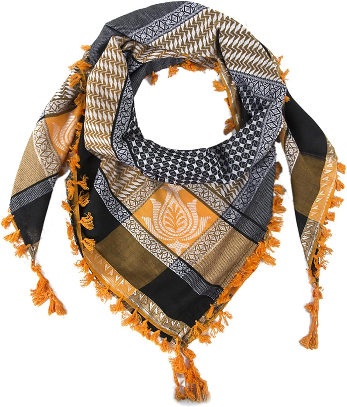 Merewill Premium Original Arabic Scarf 100% Cotton Shemagh Keffiyeh 49"X49" Arab Scarf