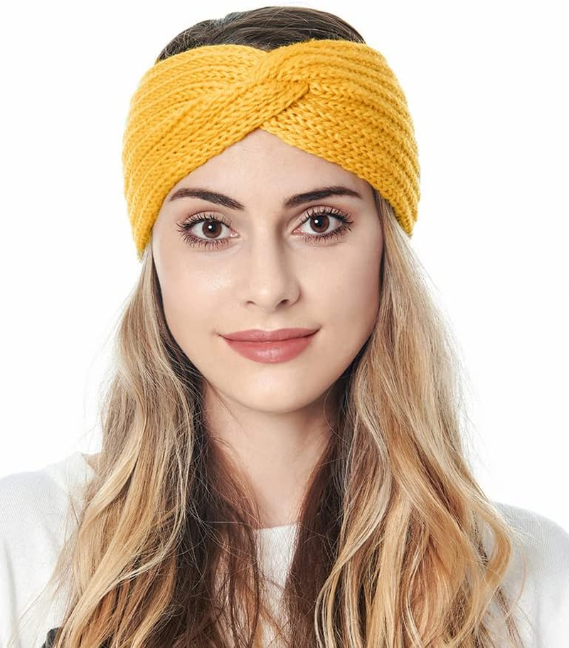 Axy Women'S Knitted Headband with Twist Knots, Winter Headband, Knitted Headband (Fuchsia)