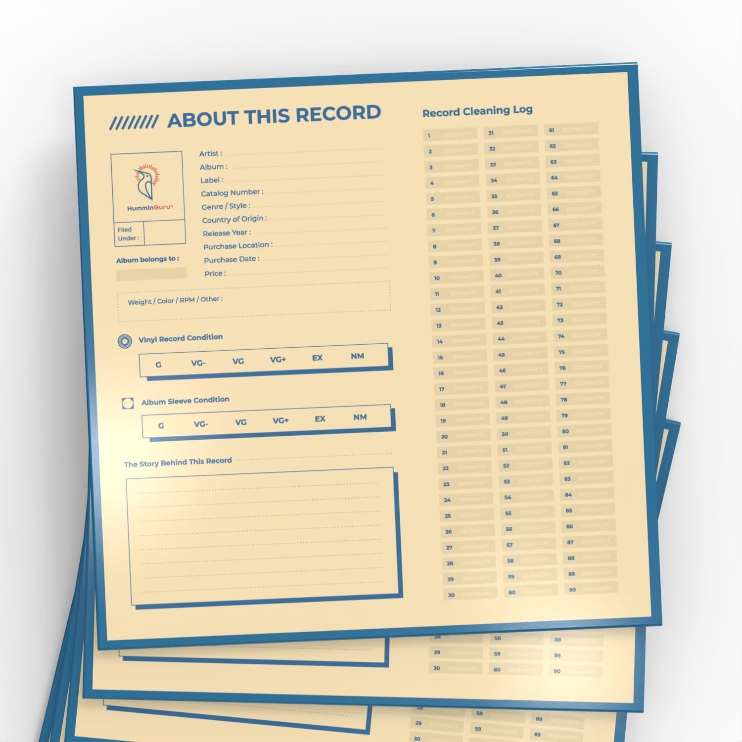 Humminguru 12 Inch Album Jackets, 400GSM Cardboard Vinyl Record Jackets, Blank Cardboard Jackets for Replacing Album Covers and Record Covers, Heavy LP Vinyl Covers, 5Lbs,25Pack (12" Album Jackets) image number 6