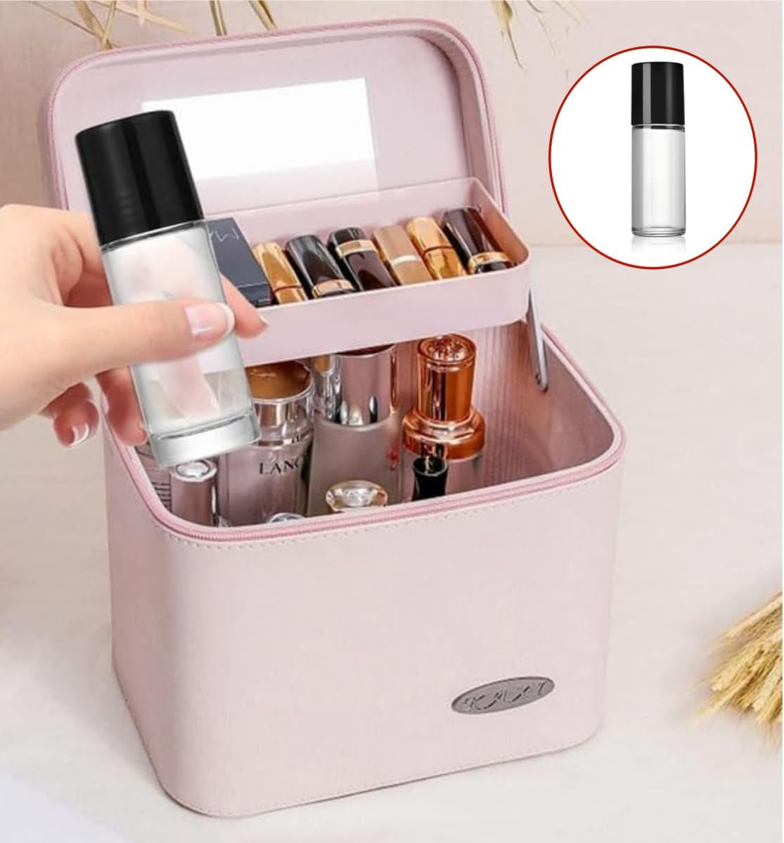 4 Pcs 50Ml Essential Oil Bottles,Refillable Glass Roll On, Elegant Design,Perfume Roller Bottles with Plastic Roller Balls and Lids (Clear) image number 1