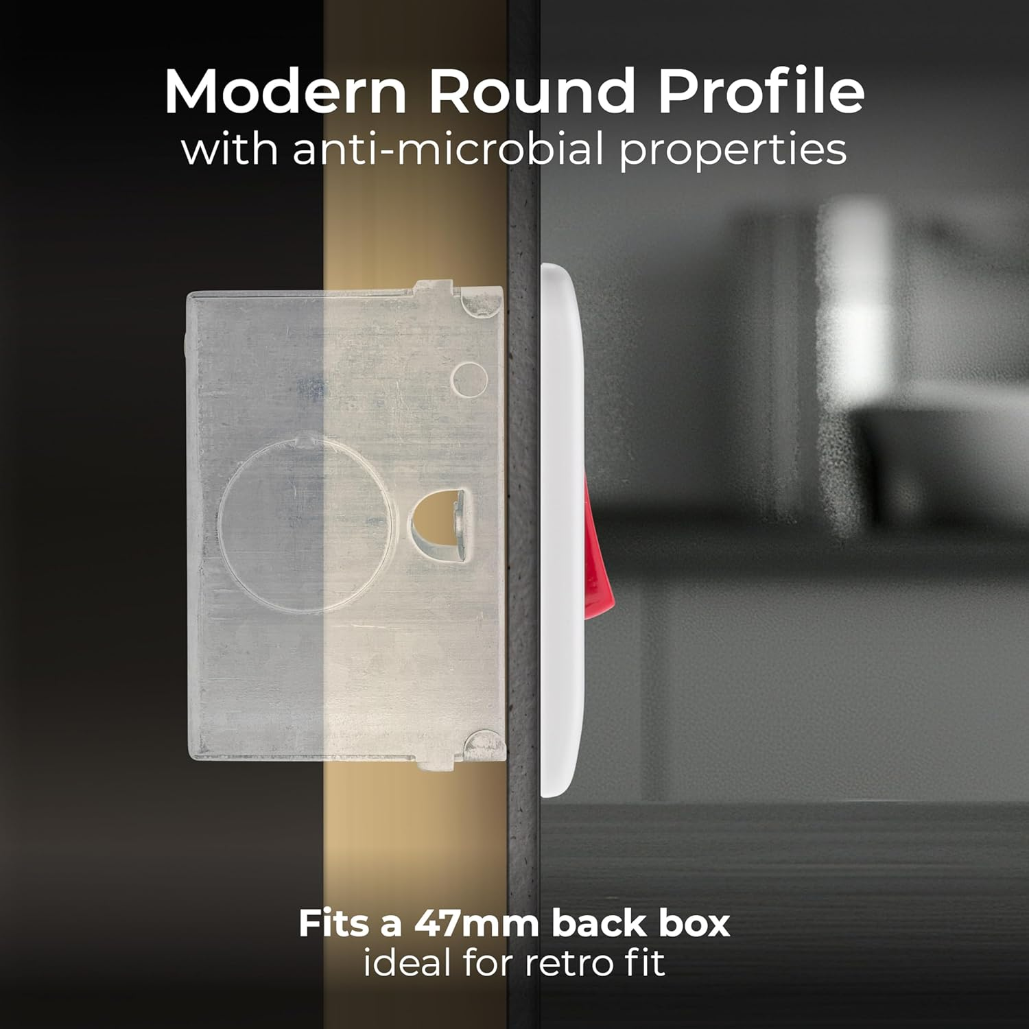 BG Electrical Cooker Control Switch Unit with LED Power Indicator, Single Plate, Double Pole, round Edge, Nexus 800 Series, White Moulded, 45A, 874 image number 1