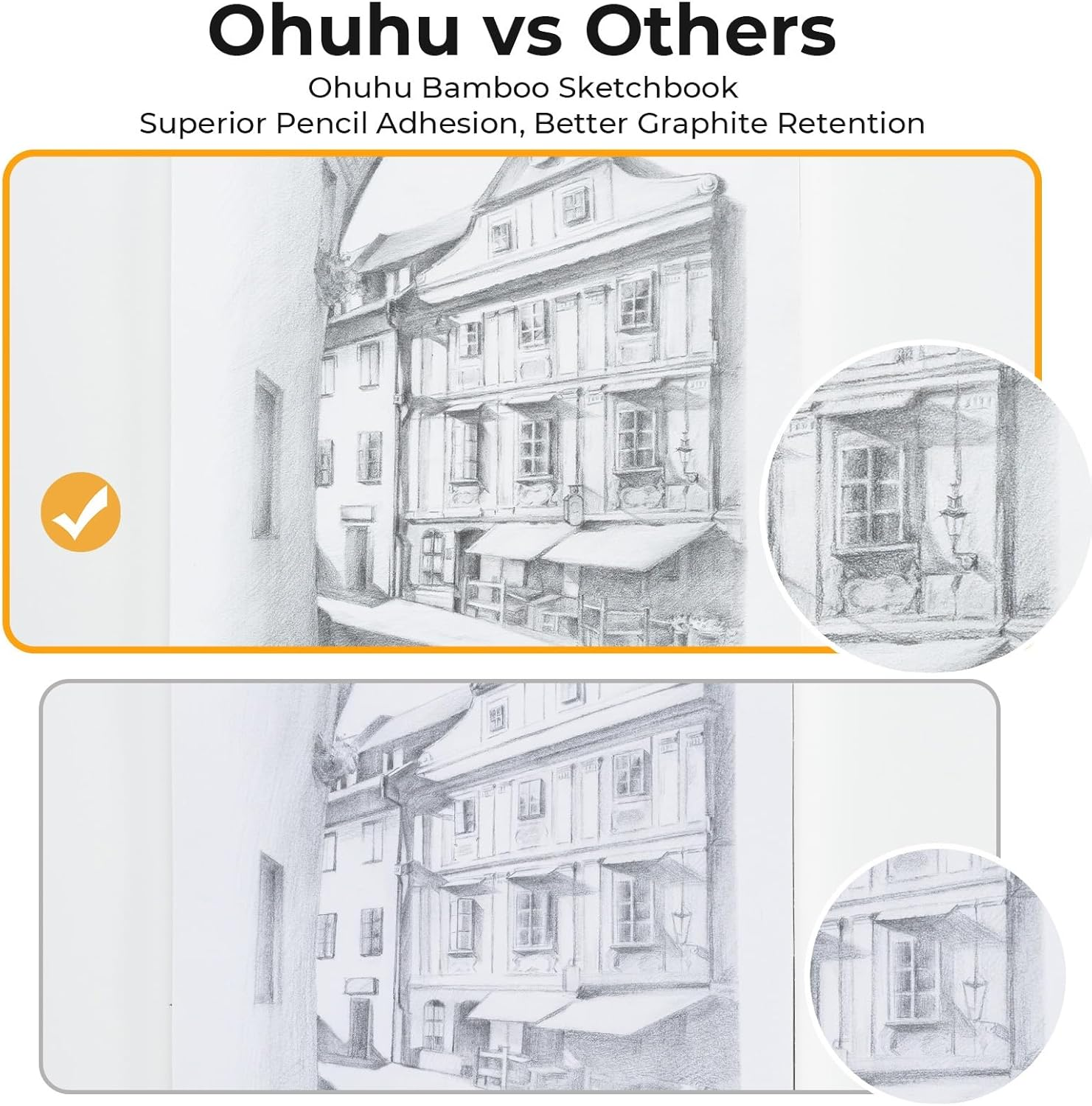 Ohuhu Sketch Book - 230Mm X 305Mm Bamboo Paper Top Spiral Bound Sketch Pad - 100 Sheets Sketching Book (79Lb/110Gsm) - Acid Free Art Sketchbook Drawing Painting Writing Paper image number 6