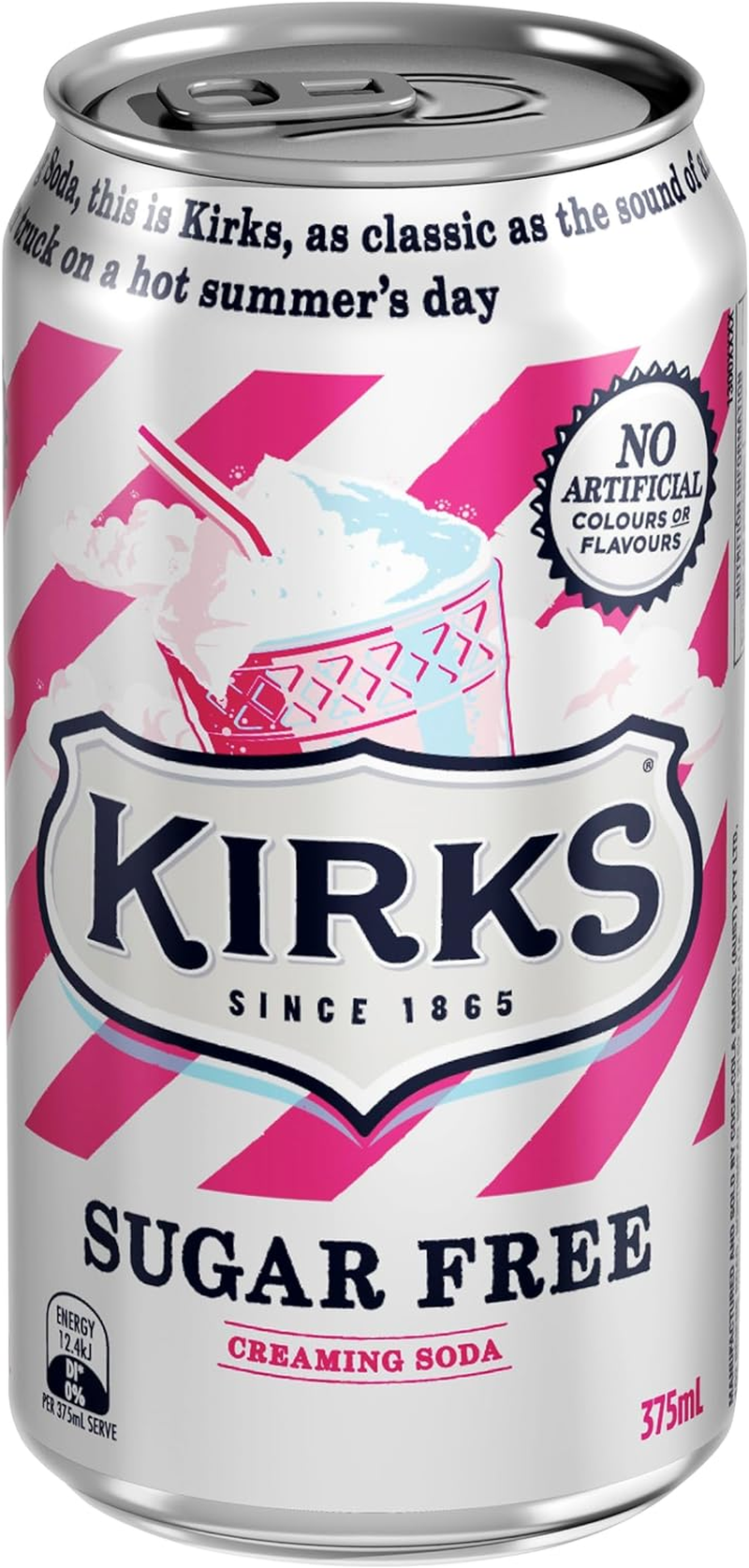 Kirks Creaming Soda Flavour Sugar Free Soft Drink Multipack Cans 20 X 375 Ml (Pack of 2) image number 2