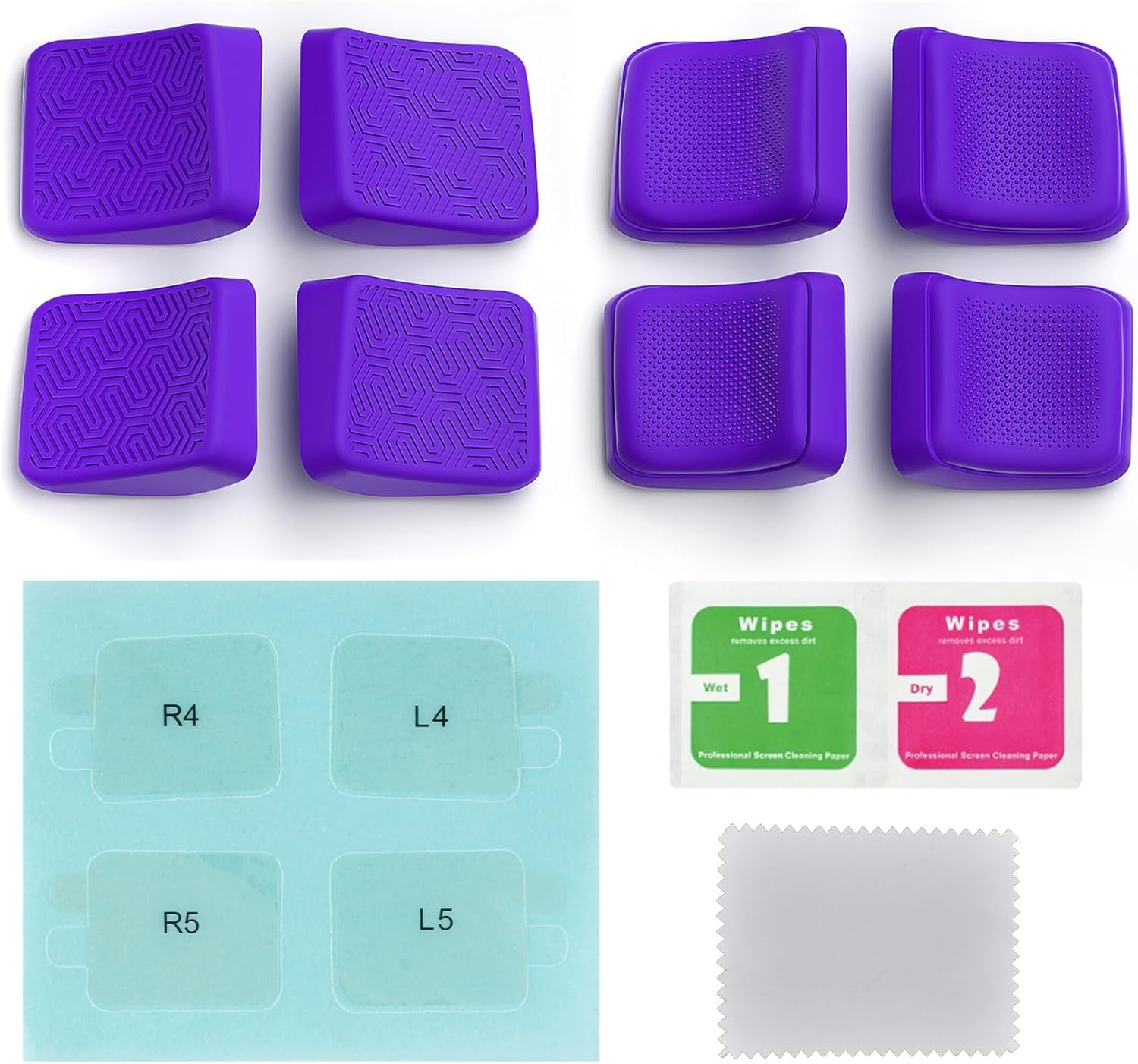 Playvital Mix Version Back Button Enhancement Set for Steam Deck LCD, Grip Improvement Button Protection Kit for Steam Deck OLED - Streamlined & Studded Design - Purple - Blue image number 3