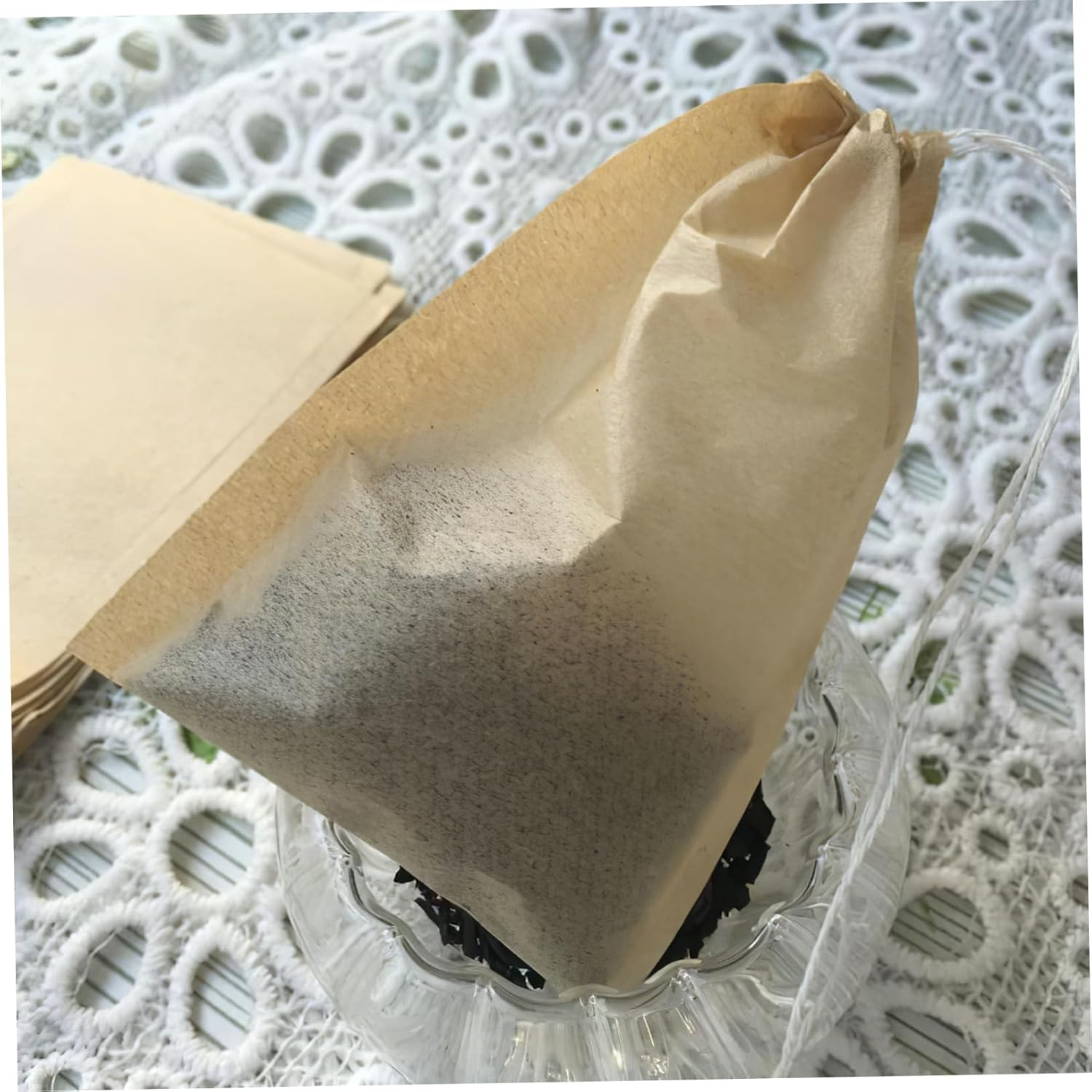 Hoement 100Pcs Organic Tea Bags for Loose Leaf Tea Coffee Strainer Disposable Remove Strong Penetration