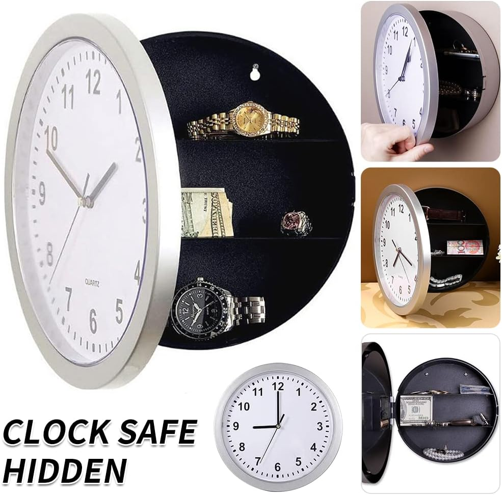 Clock Safe Hidden Wall Secret Jewelry Security Money Cash Compartment Stash Box image number 6