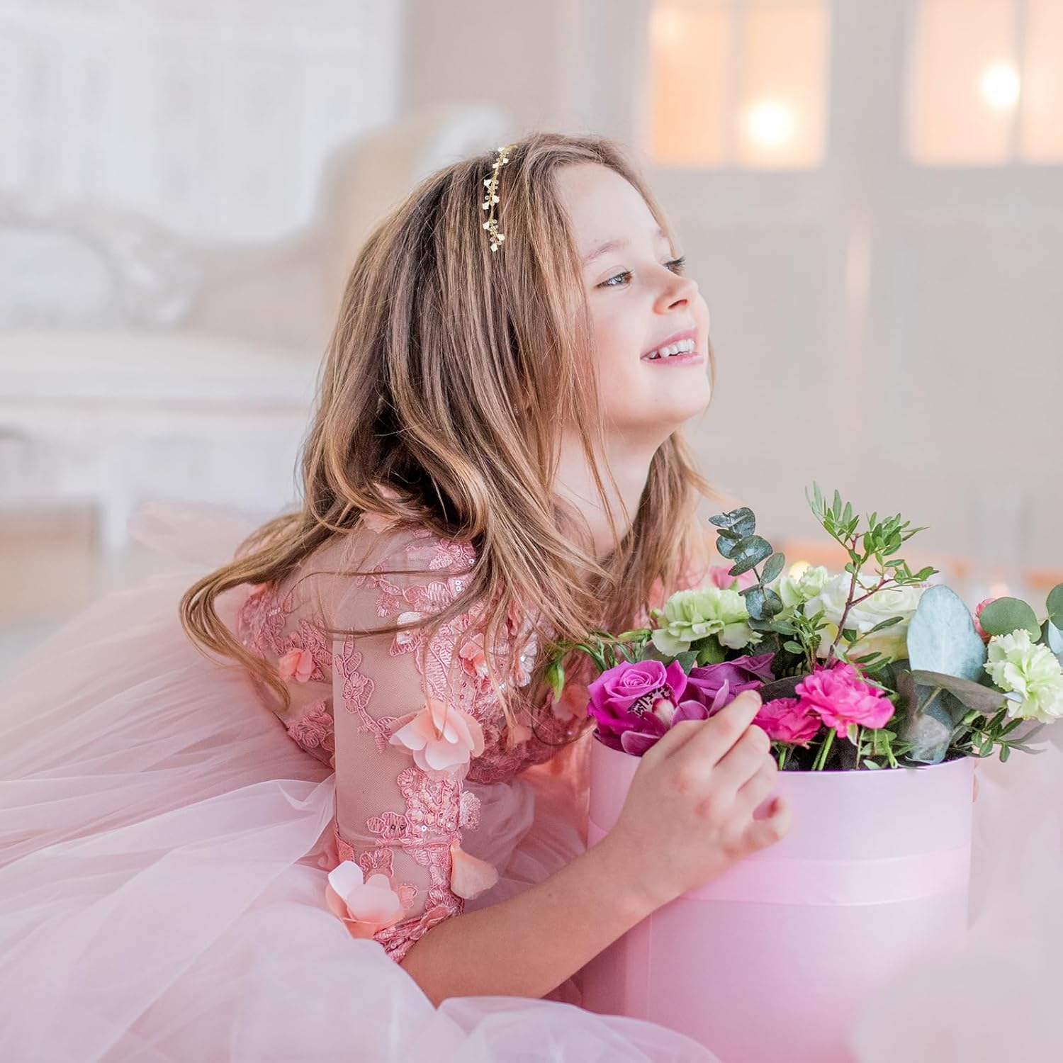 Headband Wedding, FUKPO Hair Accessories Tiara Wedding Headband Crown Bridal Women'S Glitter Headpiece Bride Guest Tiara Rhinestone Headband Girls Adults Children Long Short Hair Headband image number 3