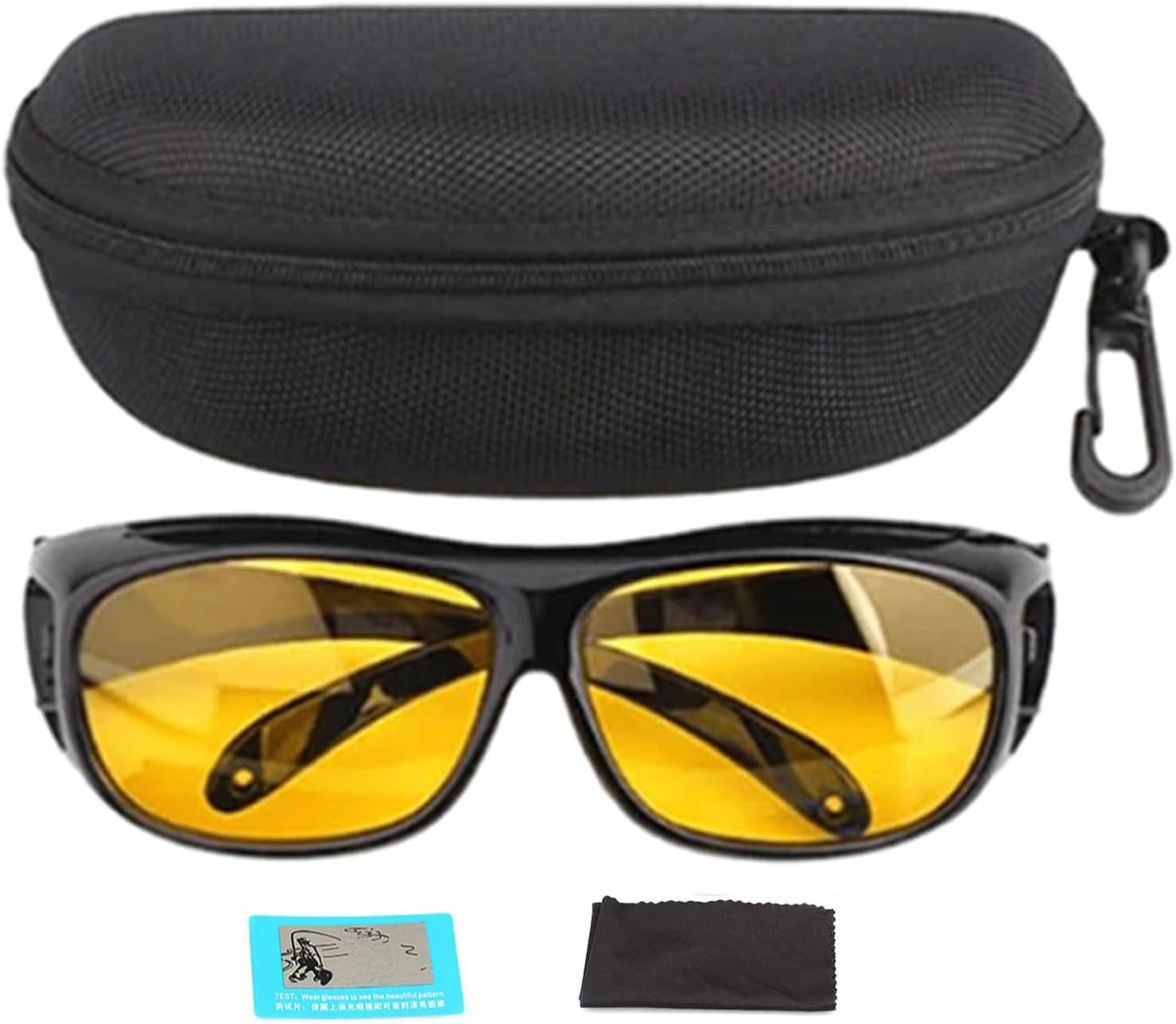Night Driving Glasses - Polarised Visual Corn Army with Glossy, Yellow Tinted Colours Fit over , Reinforced Clarity Lenses for Roads, Men Women Comfort Design image number 2