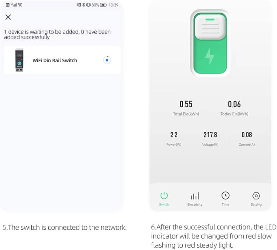 Tuya Wifi Intelligent Circuit Breaker Wireless Remotes Control Switch Mobilephone APP Remotes Viewing Intelligent Home Circuit Breaker Timing Countdown Loop Timing Modes with Metering Compatible With image number 4