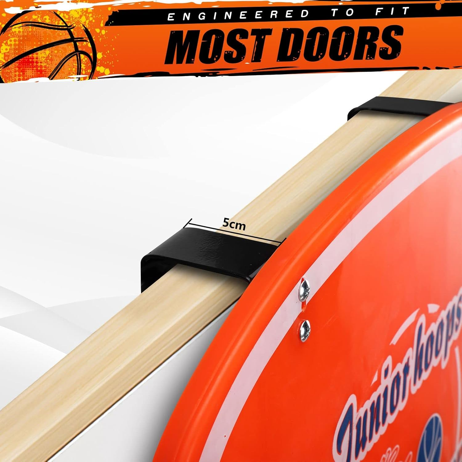 Genki Indoor Mini Basketball Hoop Set over the Door Wall Mounted Basketball Backboard 50 X 40Cm for Kids and Adults Home Outdoor Office W/Ball & Pump image number 1