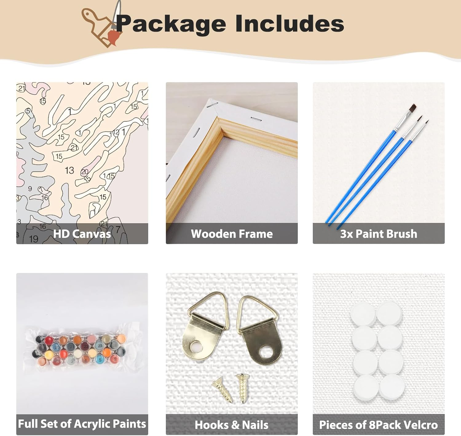 MEIYUDA Paint by Numbers for Adult with Frame Mountain, DIY Canvas Oil Painting Kit for Beginner Waterfall, Paint by Numbers Arts and Crafts Kit Acrylic Pigment Drawing for Home Wall Decor 30X40Cm image number 5