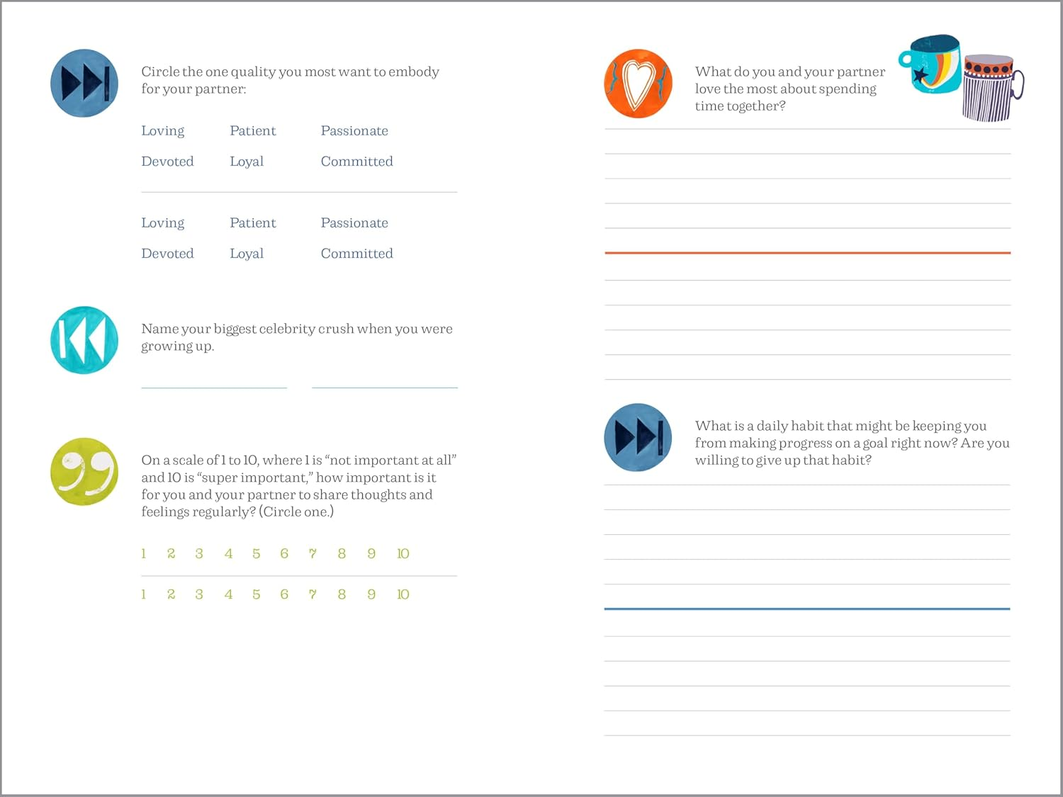 Questions for Couples Journal: 400 Questions to Enjoy, Reflect, and Connect with Your Partner