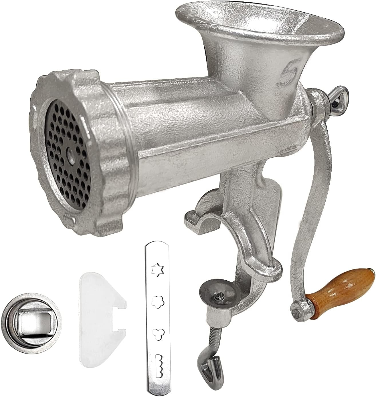 HAWOK Cast Iron Meat Grinder with Tabletop Clamp and Hardened Steel Cutter Sliver 5# image number 3
