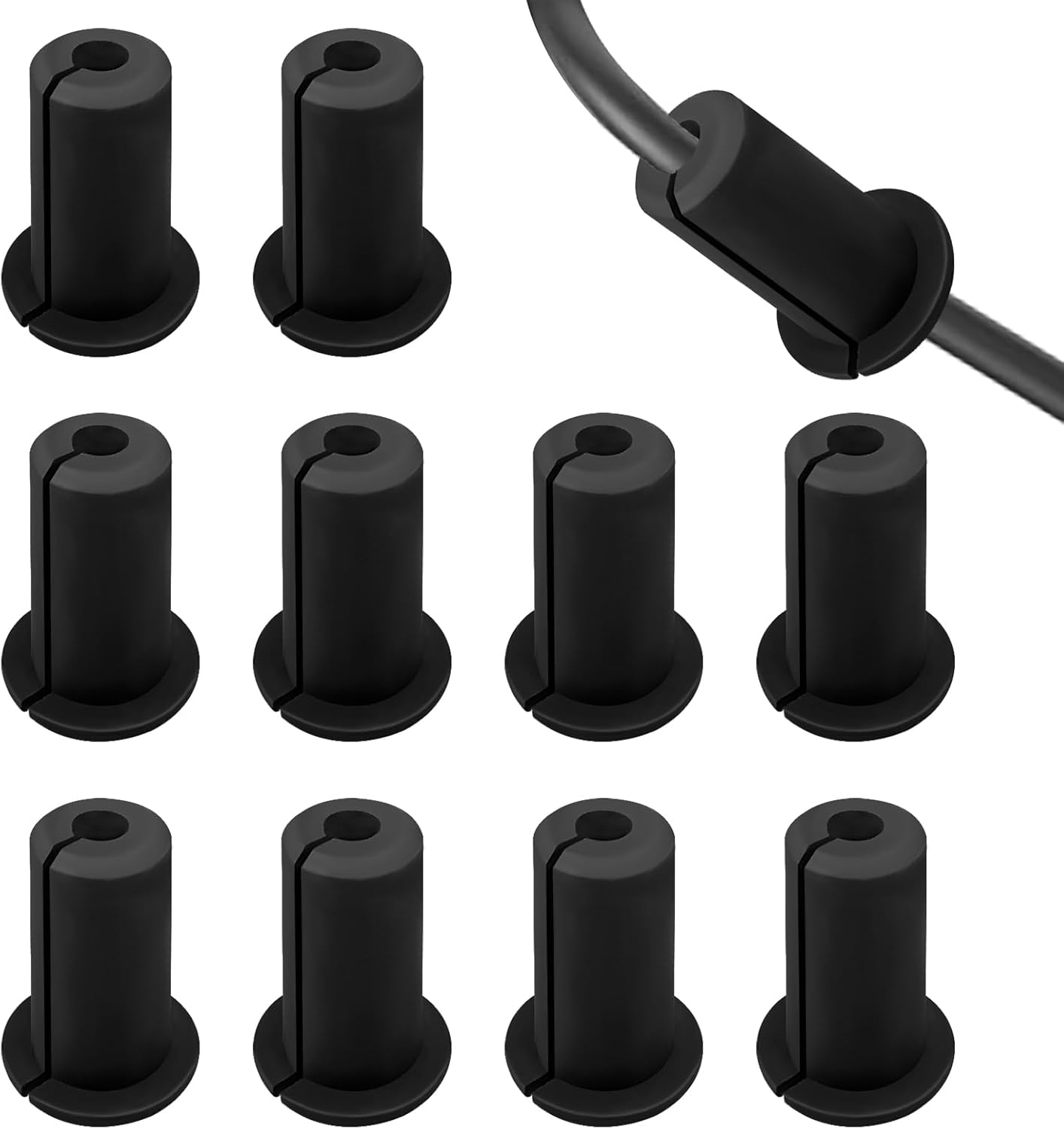 Sekonow 10 Pack Cable Grommet for Starlink for 3/4 Wall Hole, Silicone Wall Cable Pass through Bushing Grommet Line Routing Kit Cord Cover Hider for Starlink Ethernet Wire (White)