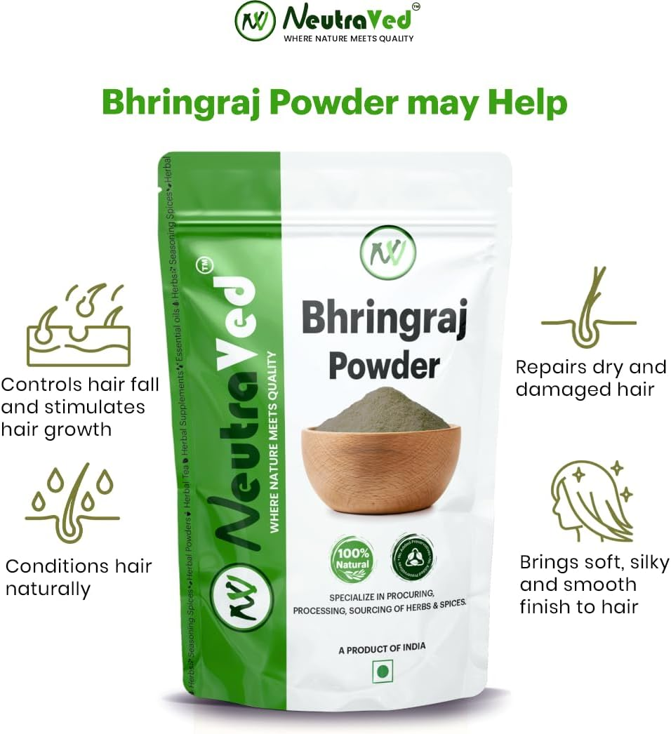 Neutraved Bhringraj Powder| Natural Bhringraj Powder for Hair - 200G image number 5