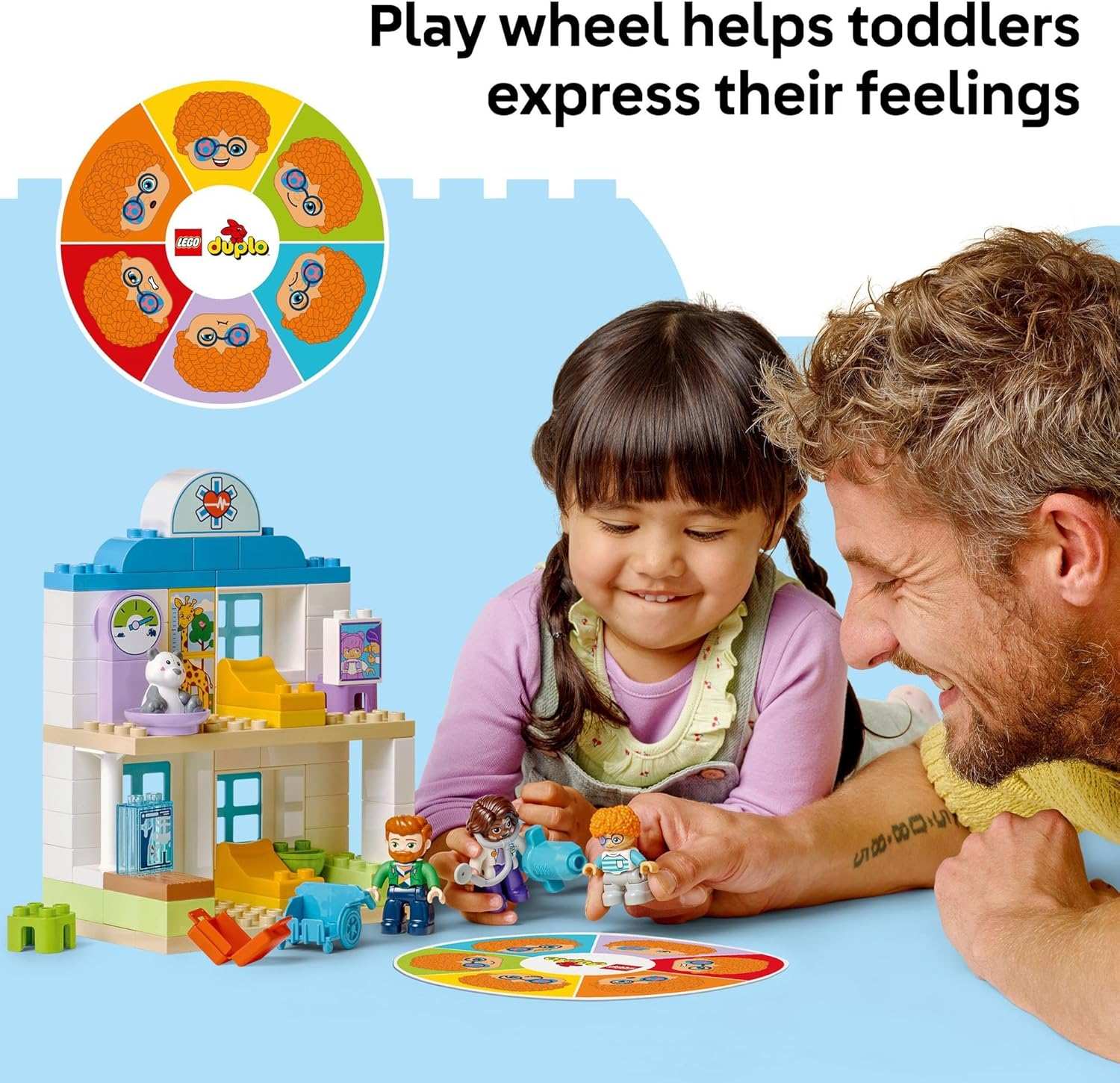 LEGO DUPLO First Time: Visit with the Doctor Playset, Baby & Toddler Early Development Toy with Emotion Cards, Montessori Set for 2+ Year Old Boys & Girls, Kids Toy Develops Social Skills 10449 image number 1