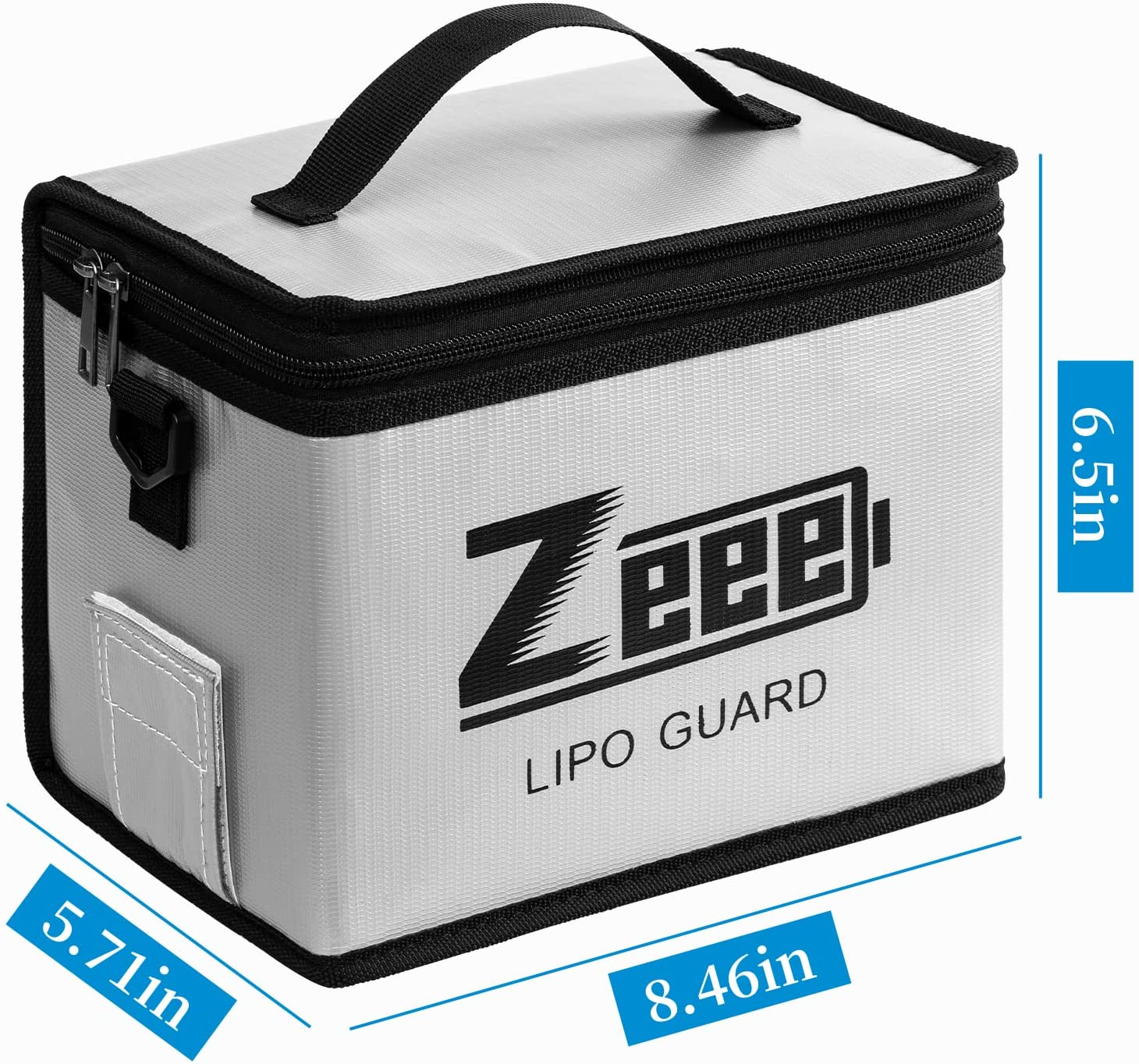 Zeee Lipo Safe Bag Fireproof Explosionproof Bag Large Capacity Lipo Battery Storage Guard Safe Pouch for Charge & Storage(8.46 X 6.5 X 5.71In) image number 6