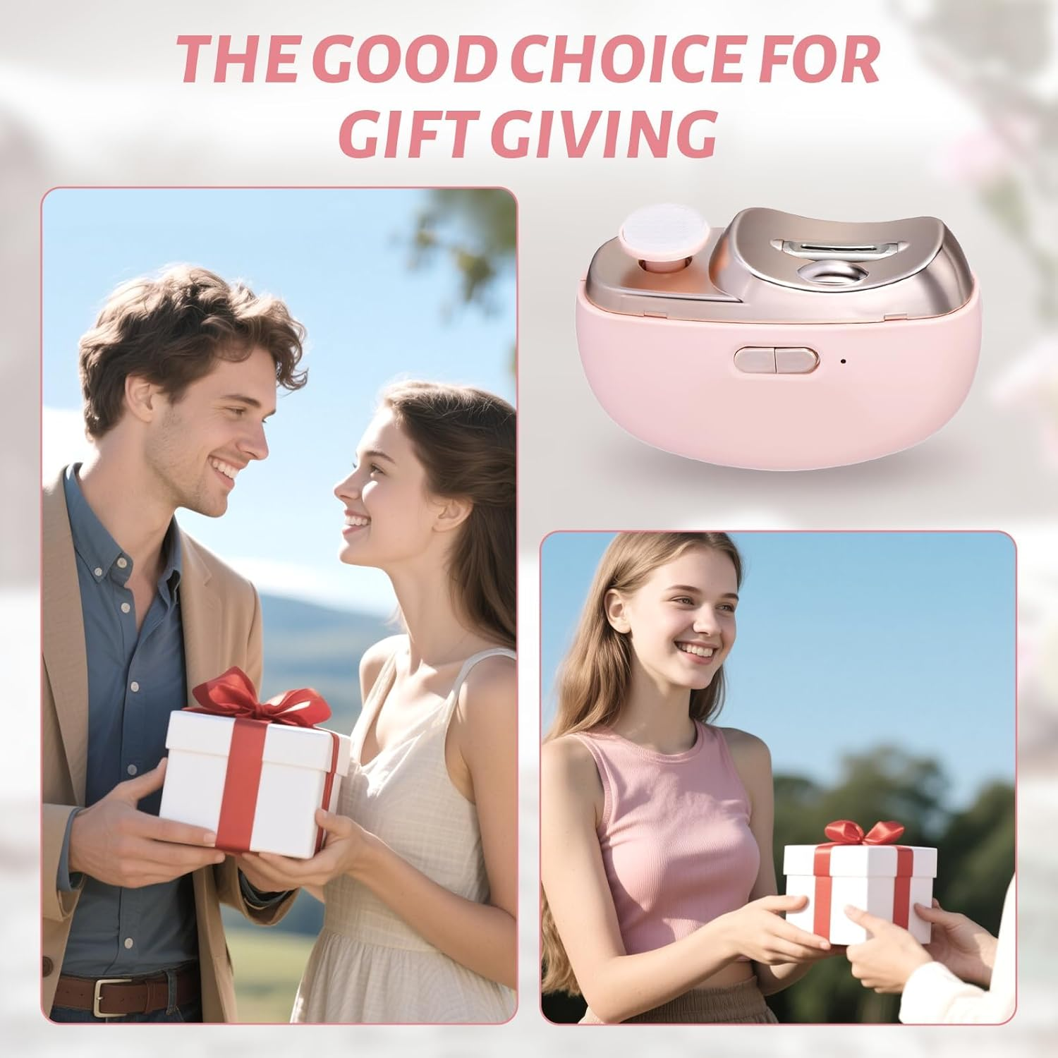 Electric Nail Clipper, 3 in 1 Automatic Electric Nail Clipper with Polishing, 2 Adjustable Speeds & Polishing Toenail Clippers, Electric Toe Nail Clippers Nail Cutter for Seniors Kids Adults (Pink) image number 3