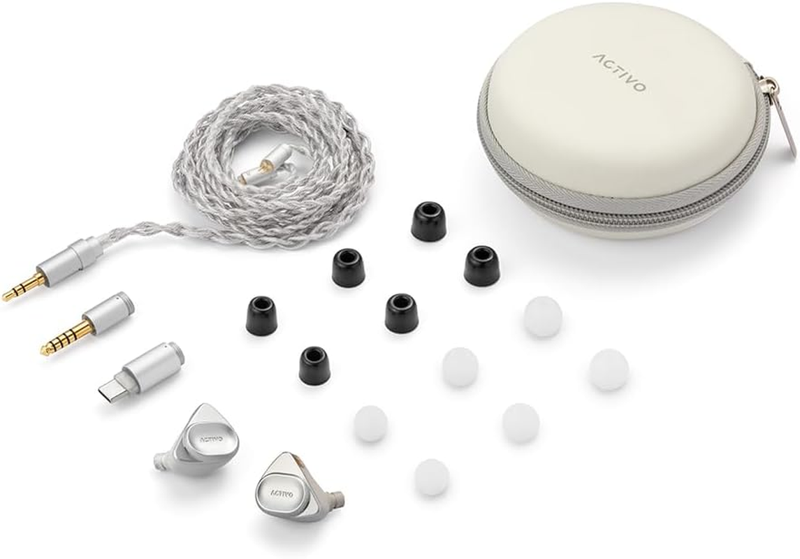 Activo Volcano Triple Dynamic Driver In-Ear Earphones - Silver image number 1