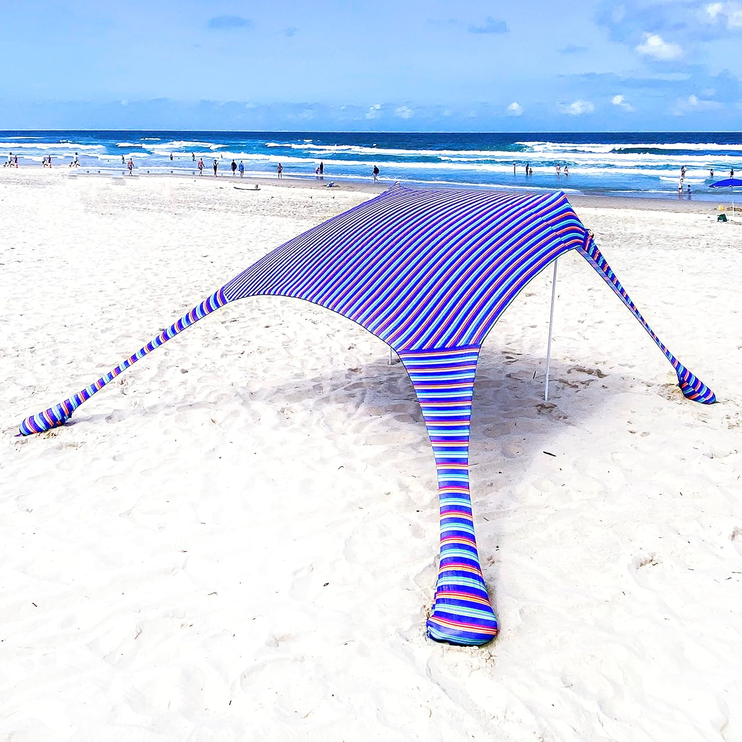 Pop up Beach Tent - Beach Sun Shade with UV Light Protection, 210 X 210 Cm Beach Canopy Sun Shelter for Beach, Camping and Outdoors image number 3