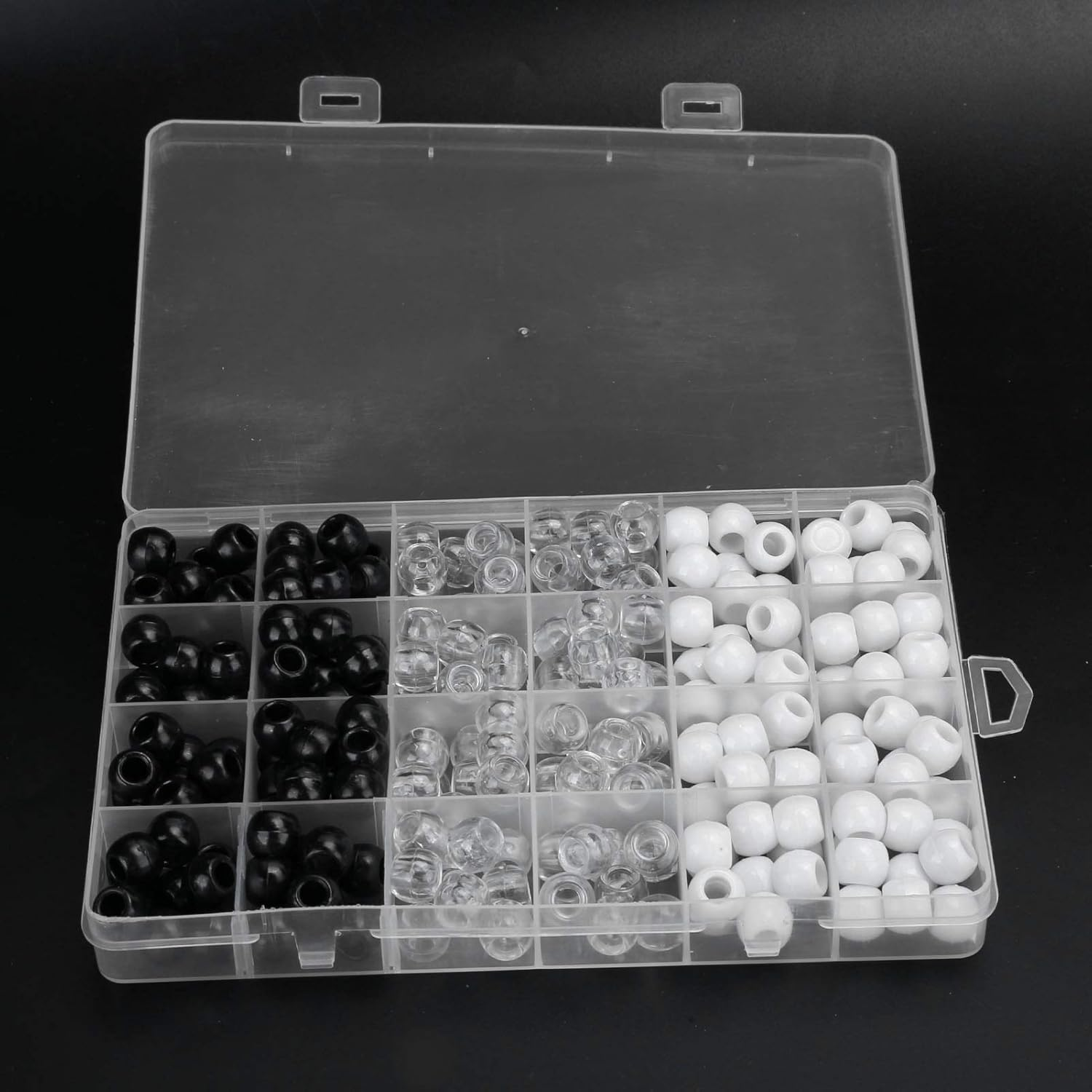 Dreadlock Bead Set Delicate Durable Hair BRAIDING Ring Decoration Supplies for Daily Life Office Parties Black White Transparent image number 3