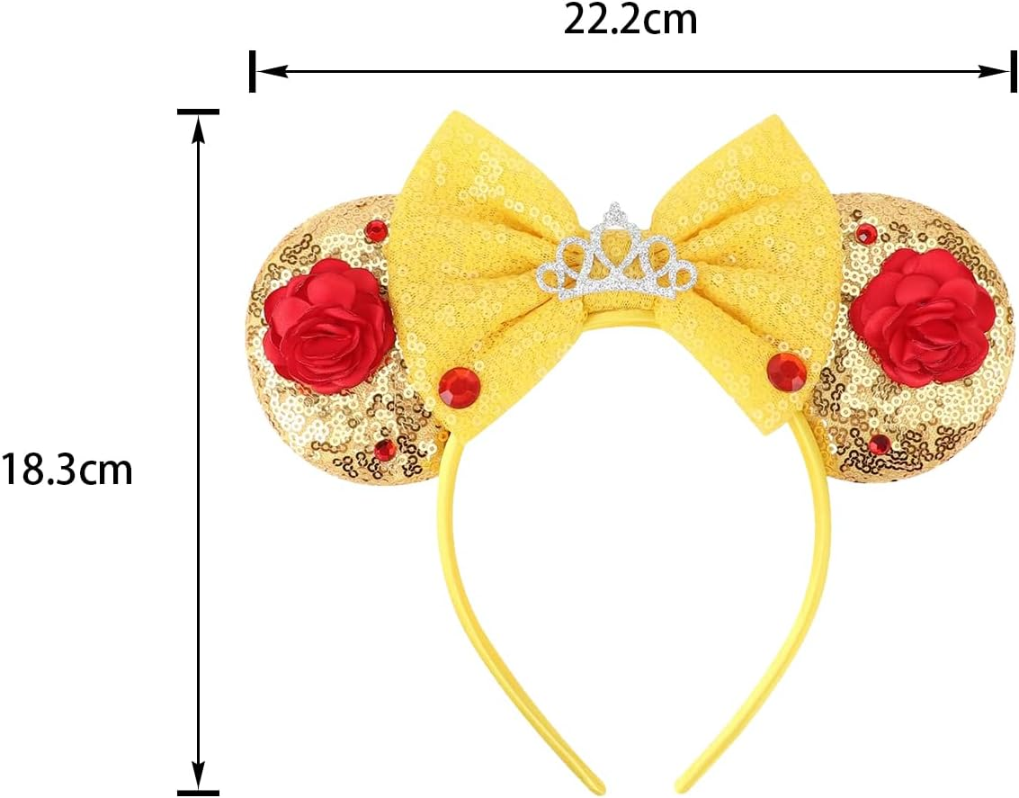 Enwye Mickey Ears Headband Fits Different Head Shapes and Hairstyles Suitable for Disneyland, Festivals, Birthday Parties and Other Occasions