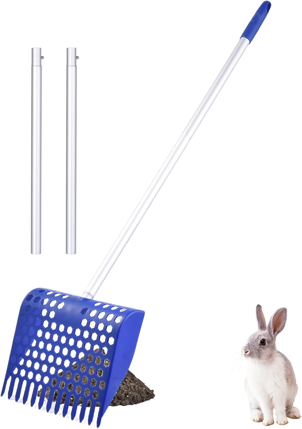 Poultry Litter Scoop - Farm Waste Remover, Detachable Aluminum Poop Cleaning Tool, Aluminum Alloy Cleaning Tool, Multi Animal Washing Gadget | Chicken Poop Scooper for Goats Pony Cats Dogs Farm Use image number 2