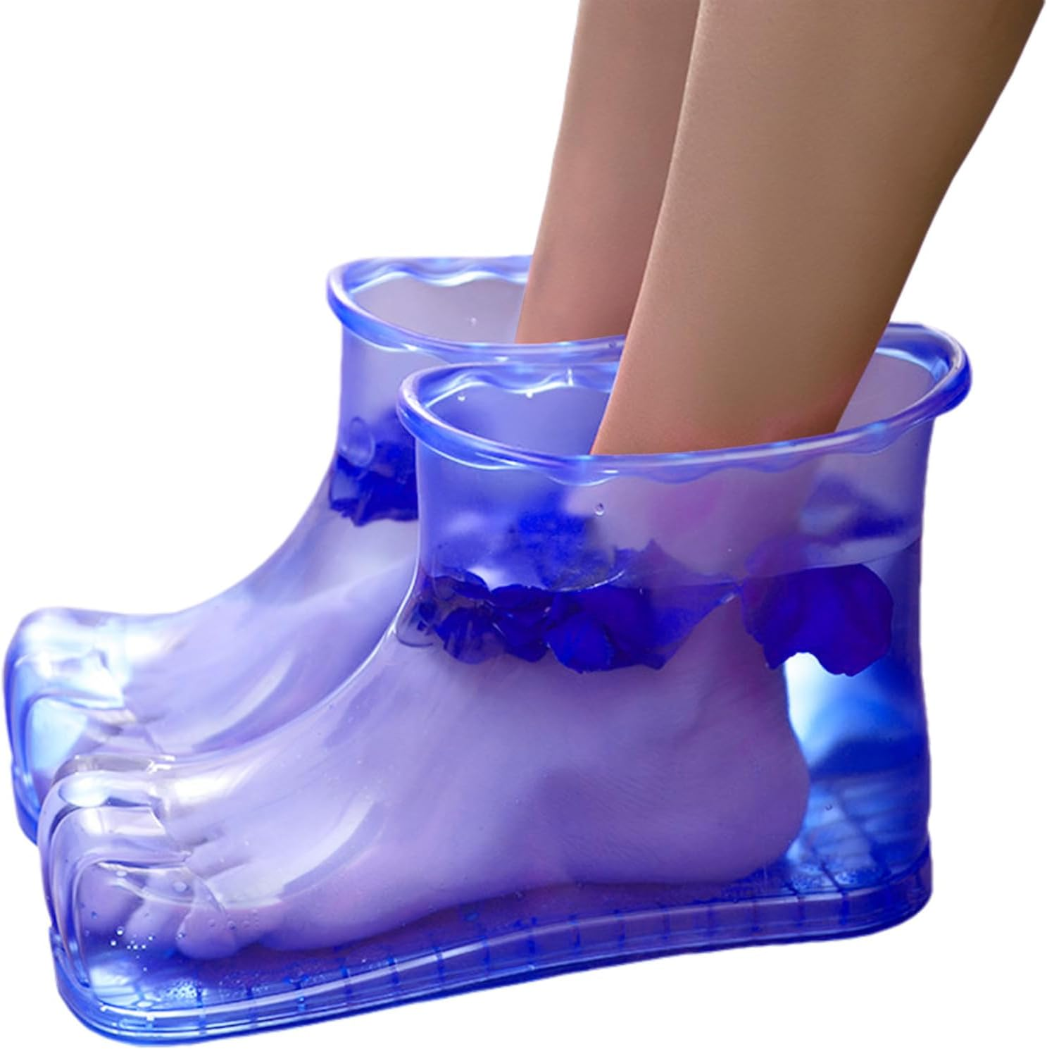 Nail Soaking Boots - Foot Massage Shoes | Portable Foot Soaker | Waterproof Anti-Slip Foots Bath Shoes | Heatproof Colorful Foots Soaker, Portable Spa Shoe for Home Bathroom for Relaxing and Self-Ca - Height 18Cm, Size 45 Red image number 4