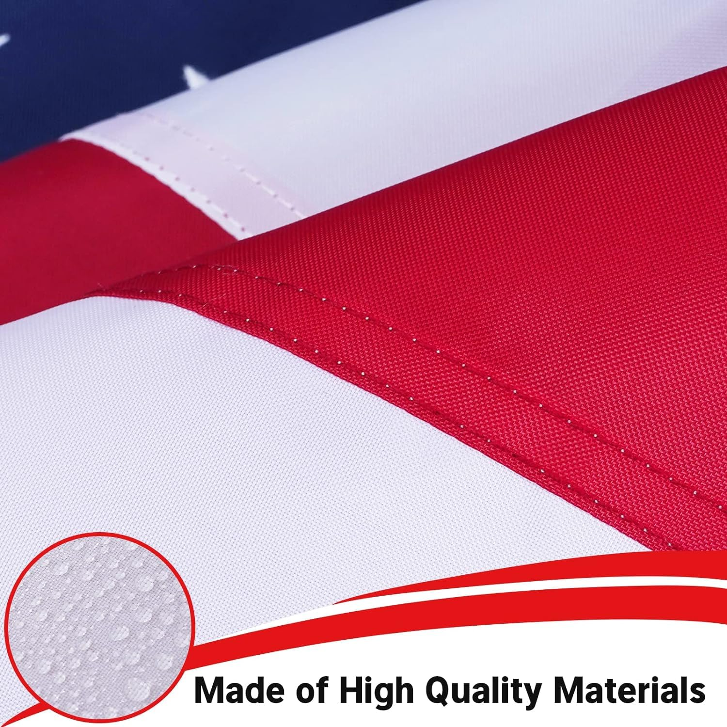 Flagolden Cotton American Flag 2X3 Ft Made in USA, Embroidered Outdoor US United USA Flags Heavy Duty, America Flag for outside with 2 Brass Grommets - 3X5 American Cotton Flag image number 4