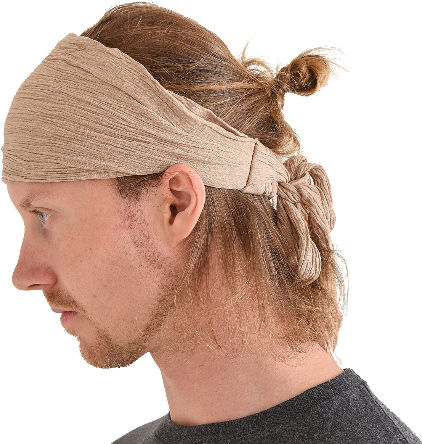 CHARM Womens Headband Boho Headwrap - Turban Head Wrap Festival Retro Hair Accessory Pirate Hairband Dark Red