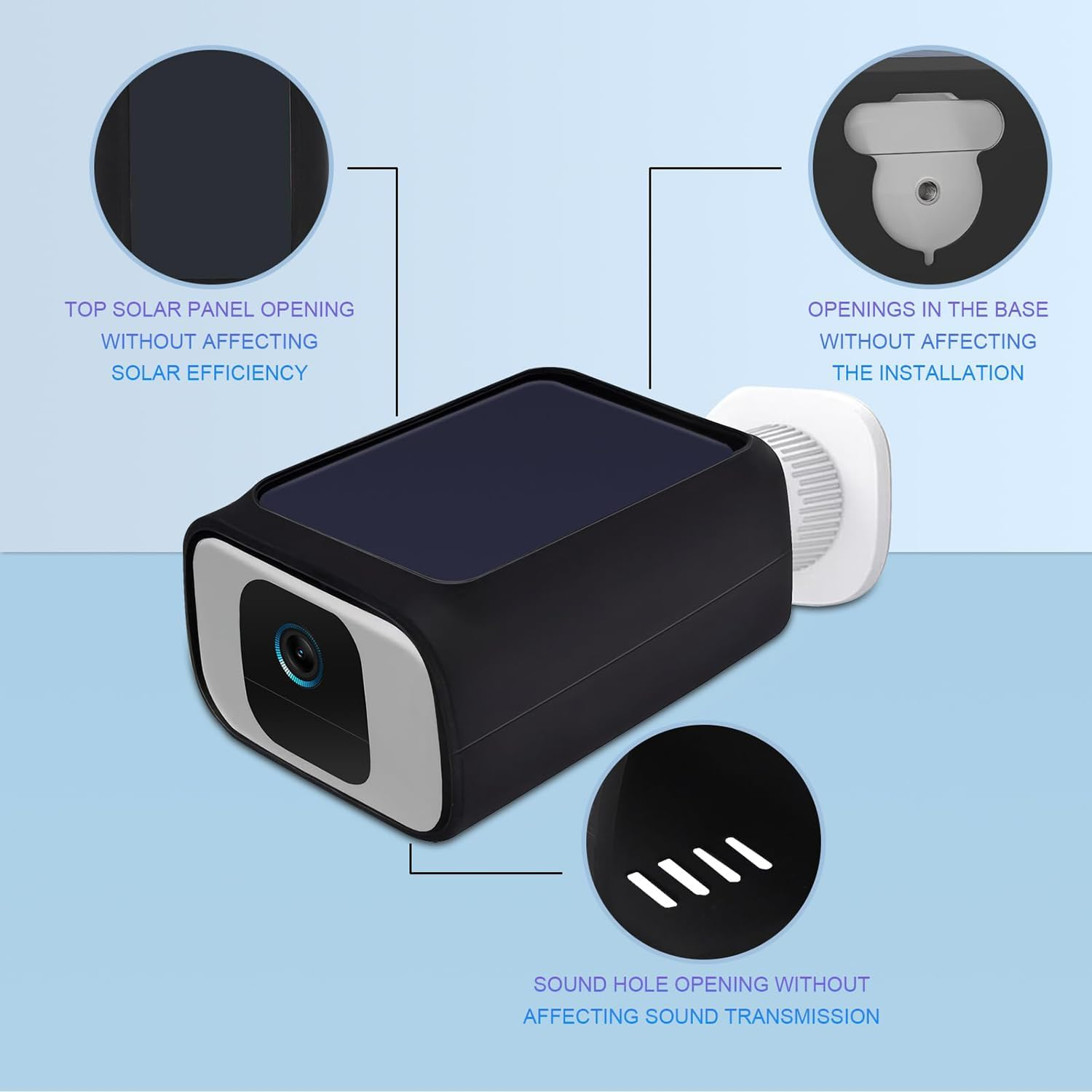 Protective Silicone Skin/Case for Eufy Solocam S40/ S230 Security Camera, Weather-Resistant Camera Silicone Sleeve/Cover for Eufycam Security S40 Camera image number 3