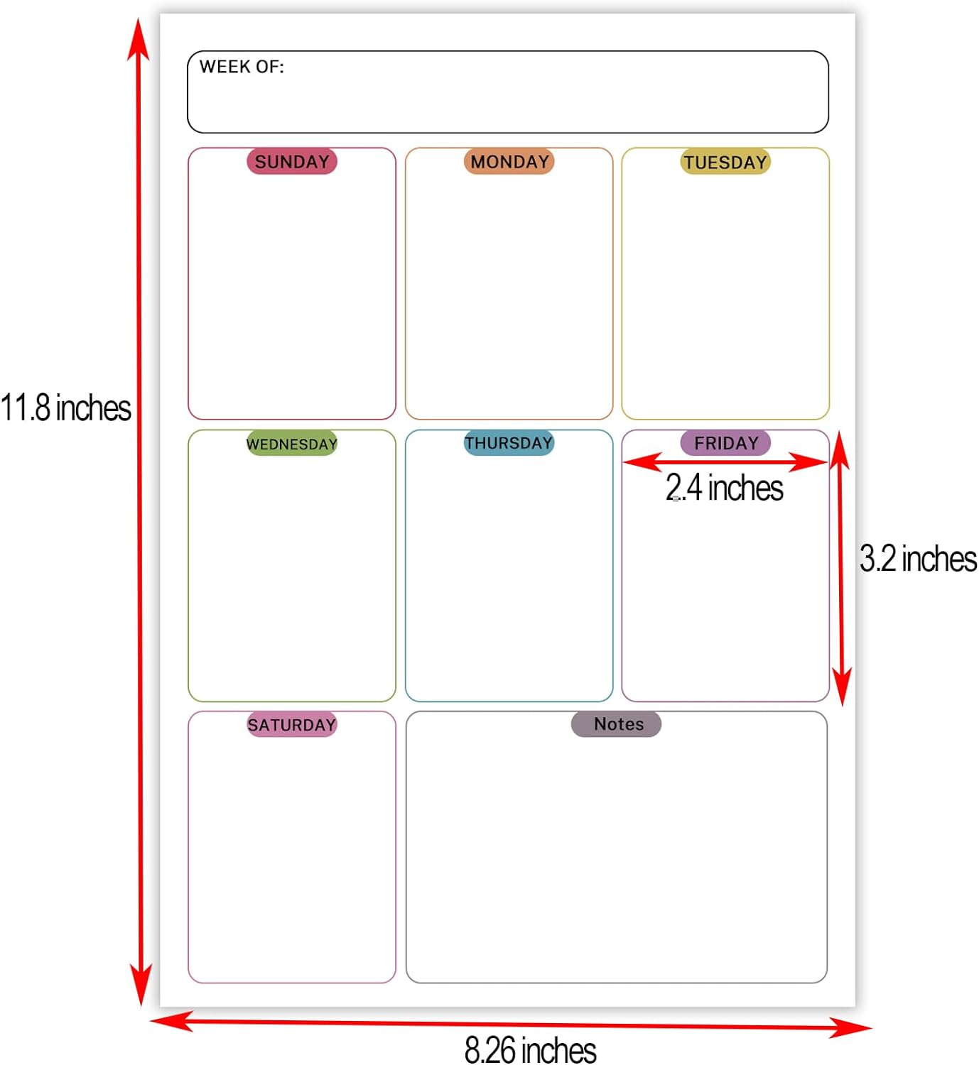 A4 Magnetic Weekly Meal Planner for Refrigerator, Dry Wipe Fridge Calendar Whiteboard for Organising Daily Tasks, Shopping List Use for Food Prep and Family Planning Business Plans in Offices