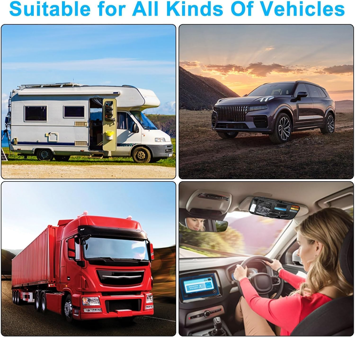 2 PCS Car Organizer Storage CD DVD Cards Sunglasses Decor Registration and Insurance Holder Case Sun Visor Accessories (Black) - Black image number 6