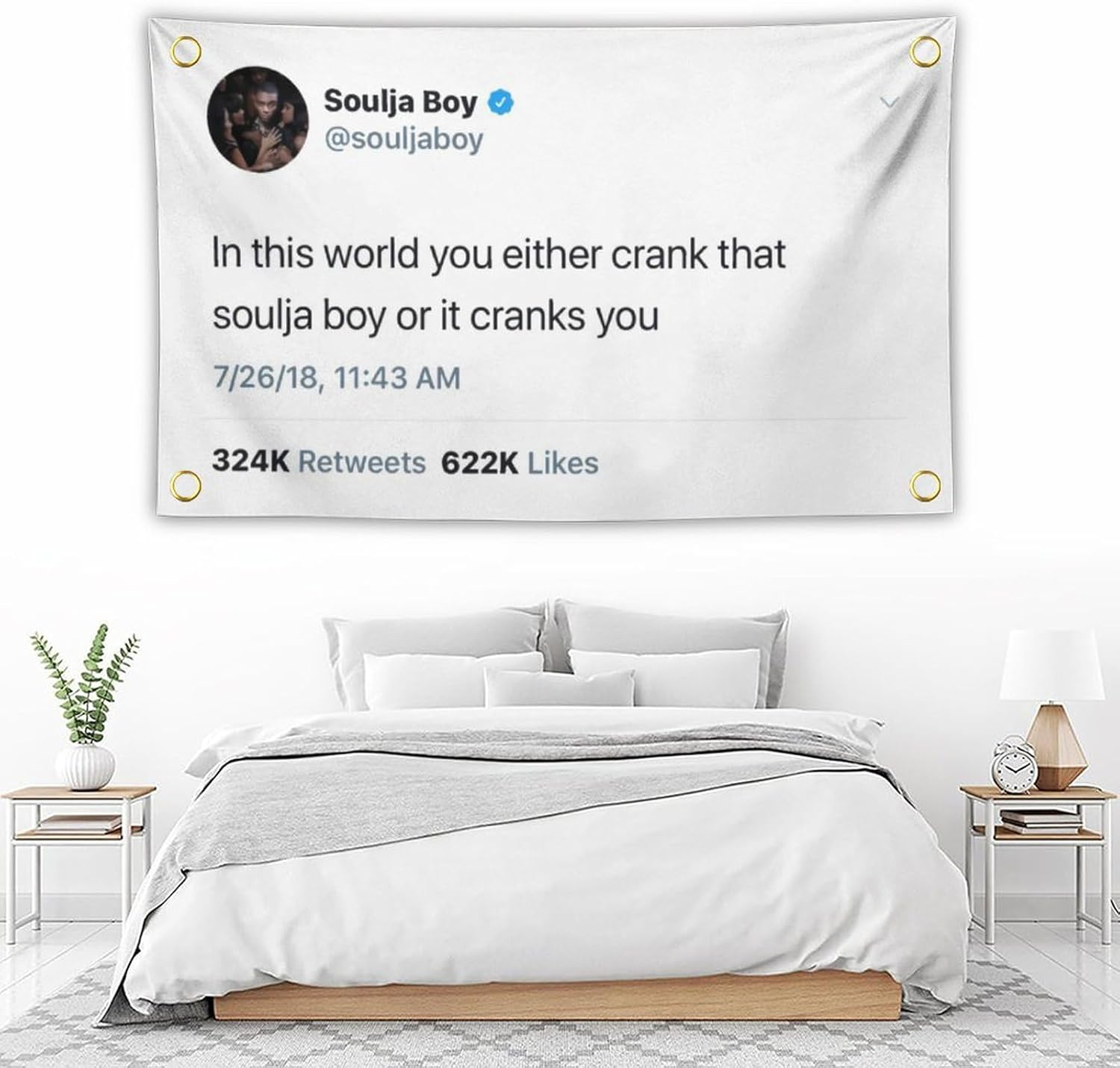Bahhuou Soulja Boy Funny Tapestry 3X5Ft Tapestry Funny Meme Flag Wall Hanging Window Design for Bedroom Gift Home Man Cave Decor image number 5