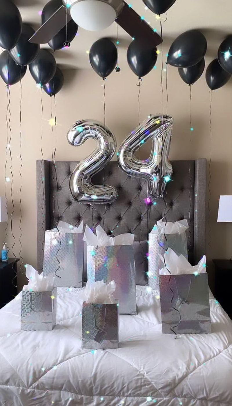 Silver 2 Balloon, Number Balloonss 40 Inch, 2Nd Balloon Number Birthday Decorations, Two Second Birthday Party Supplies, Number 2 Balloon image number 5