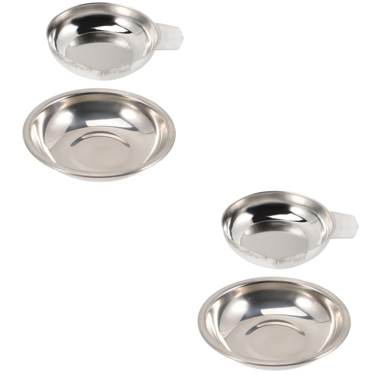 COHEALI 6Pcs Multi-Purpose Stainless Steel Scale Tray for Weighing Powder Jewelry Electronic Scales for Kitchen Jewelry Weighing Tasks