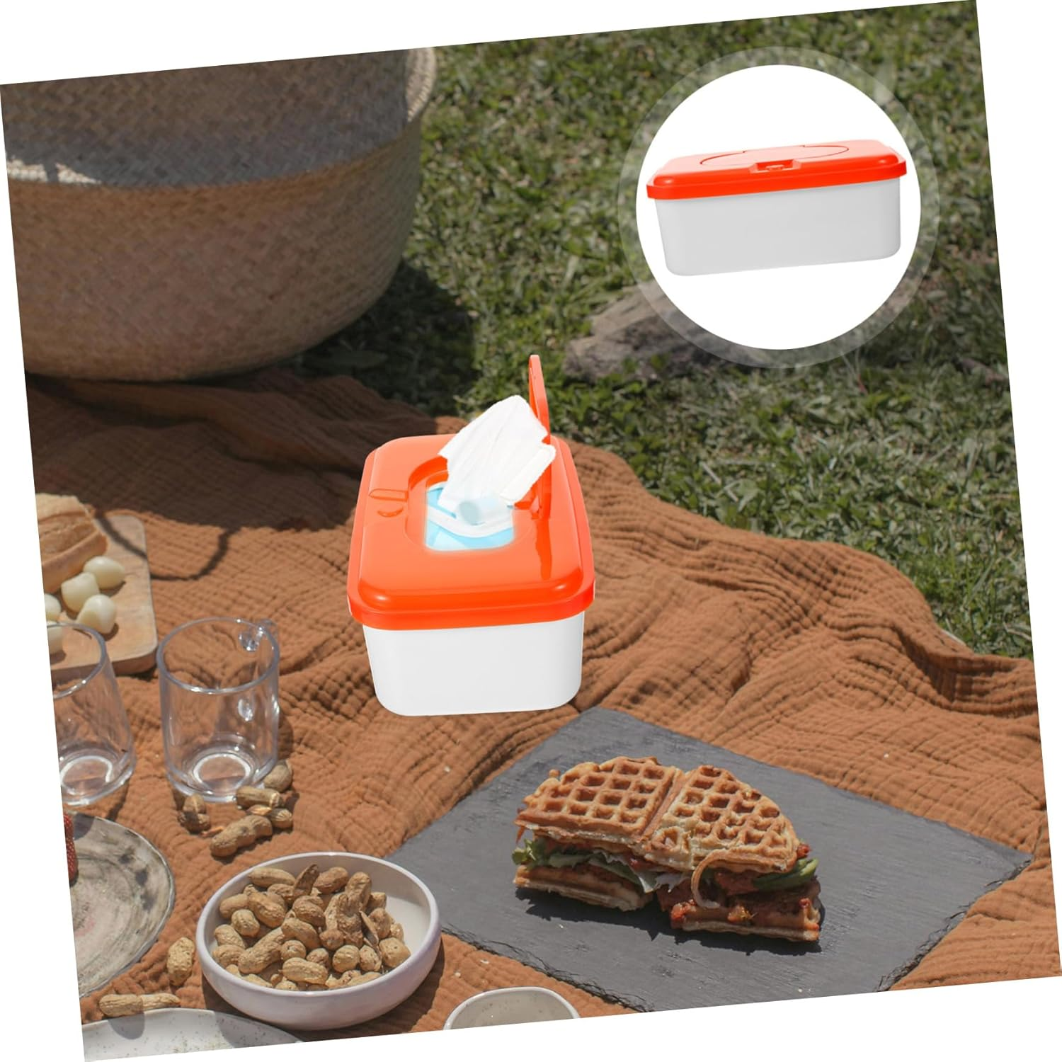 2Pcs Portable Baby Wipes Box Pp Material Reusable Wet Tissue Holder Cover for Travel and Diaper Changes Random Color image number 3