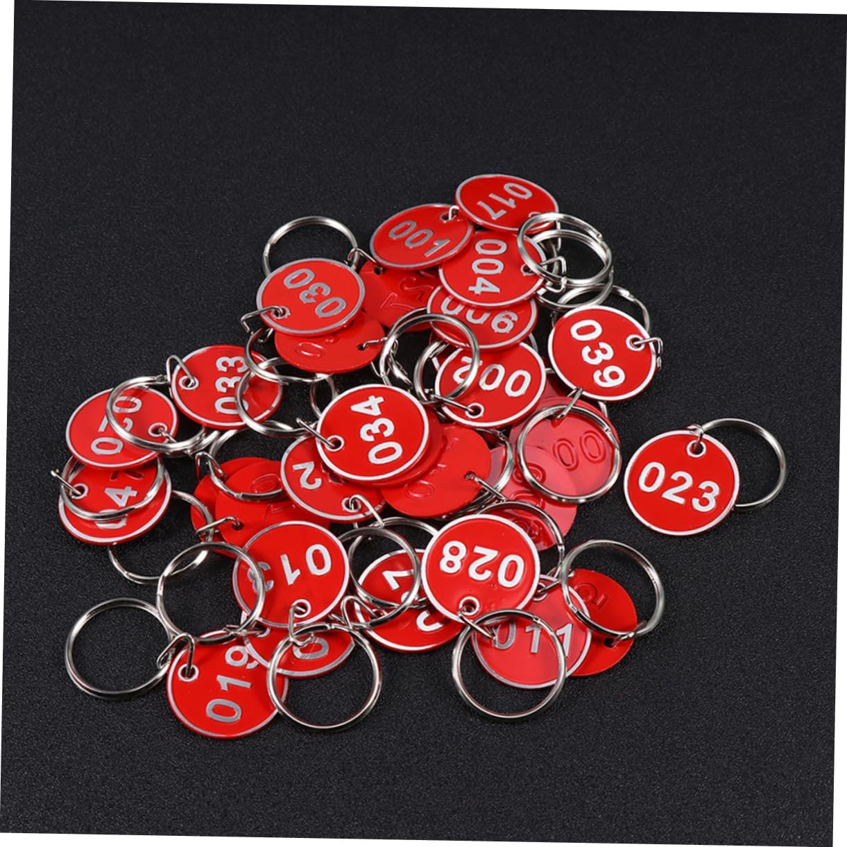 HOOTNEE 50Pcs Metal Number Tags Key Labels Luggage Id Plates for Office Travel and Key Cabinets Numbers for Organizing image number 4