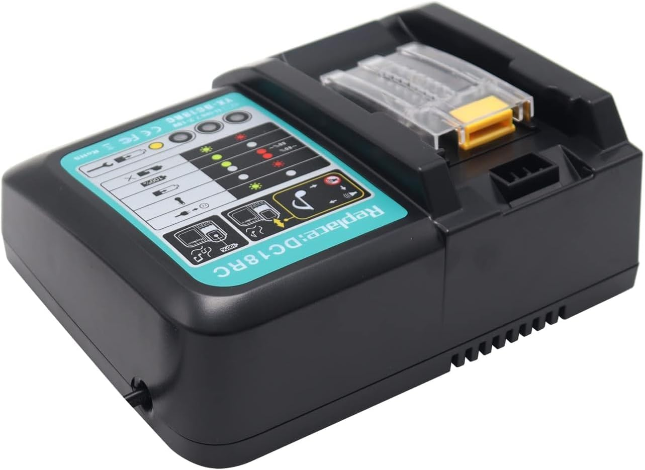 DC18RC Battery Charger Compatible with Makita 14.4V 18V LXT Lithium-Ion Batteries BL1850 BL1840B 18V Drill Battery Charger Replaces DC18RD DC18RA DC18SD image number 1