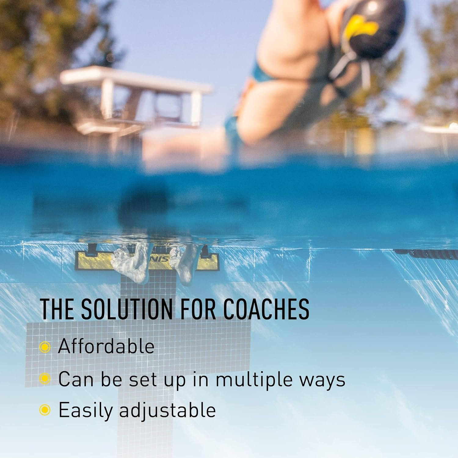 FINIS - Backstroke Start Wedge - Swim Training Gear, Black - Backstroke Wedge for Improved Starts - Yellow image number 1