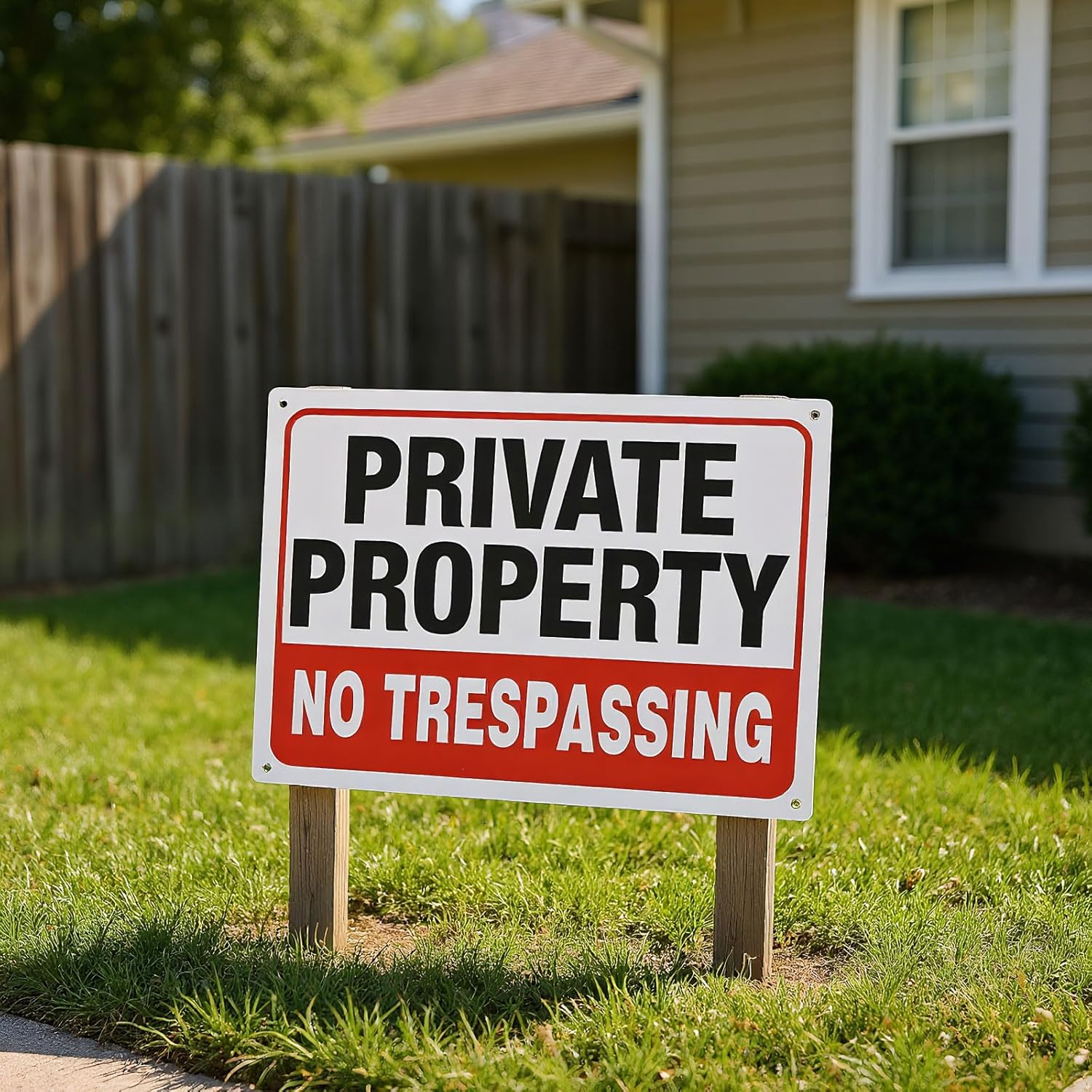 Large No Trespassing Sign, Private Property Metal Sign 10X14 Inch, Rust-Free Aluminum, Durable, Weatherproof, UV Ink Printing - Ruibex (4-Pack) image number 4