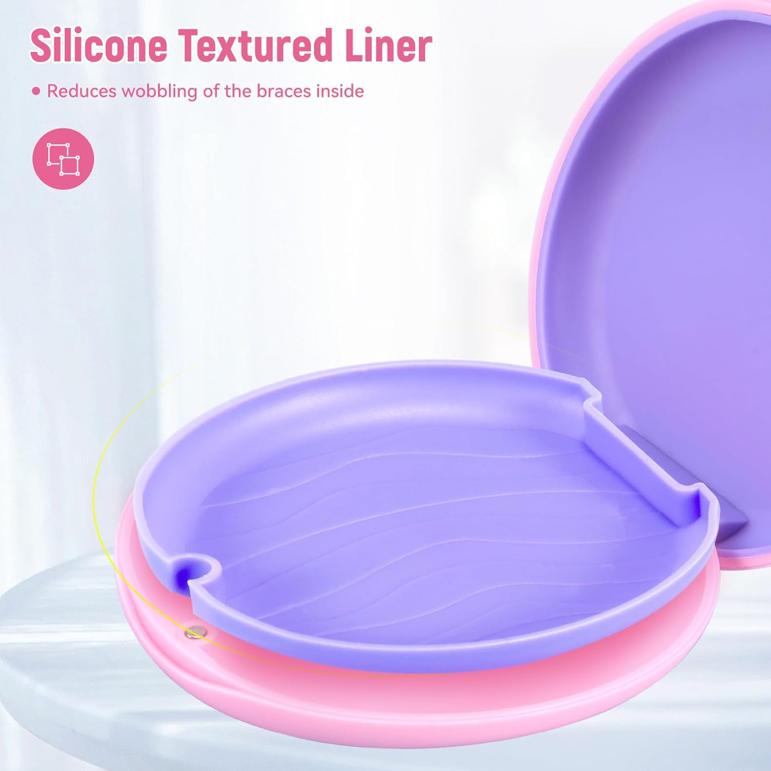 Annhua Retainer Holder Case Mouthguard Case with Magnetic Closure, Denture Case Mouth Guard Holder Case Denture Box Case, Light and Compact - Green - Pink image number 6