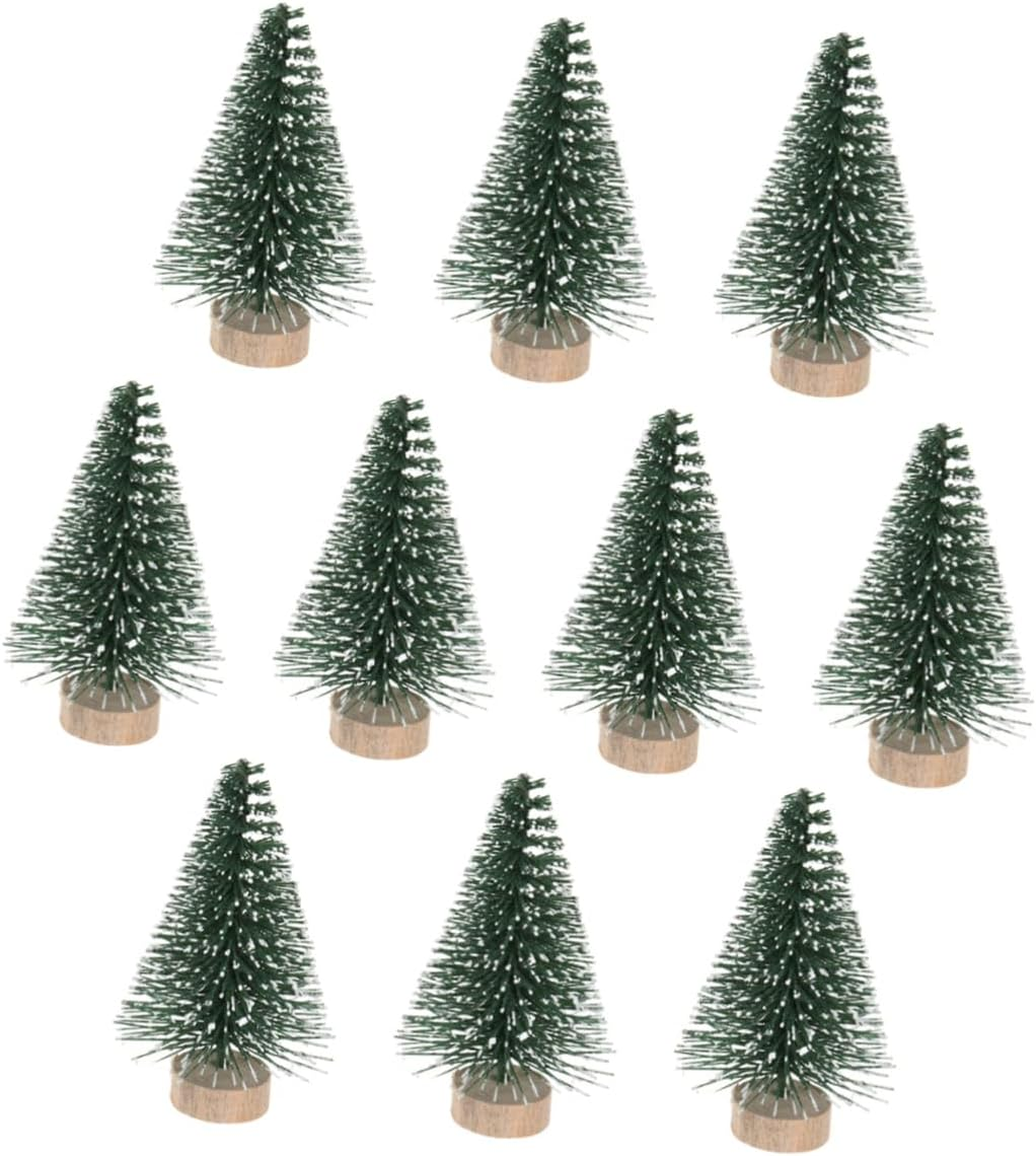 10Pcs Mini Christmas Tree Set with Snow 5Cm Home Christmas Decorations Ornaments for Xmas Boys and Girls New Year image number 6