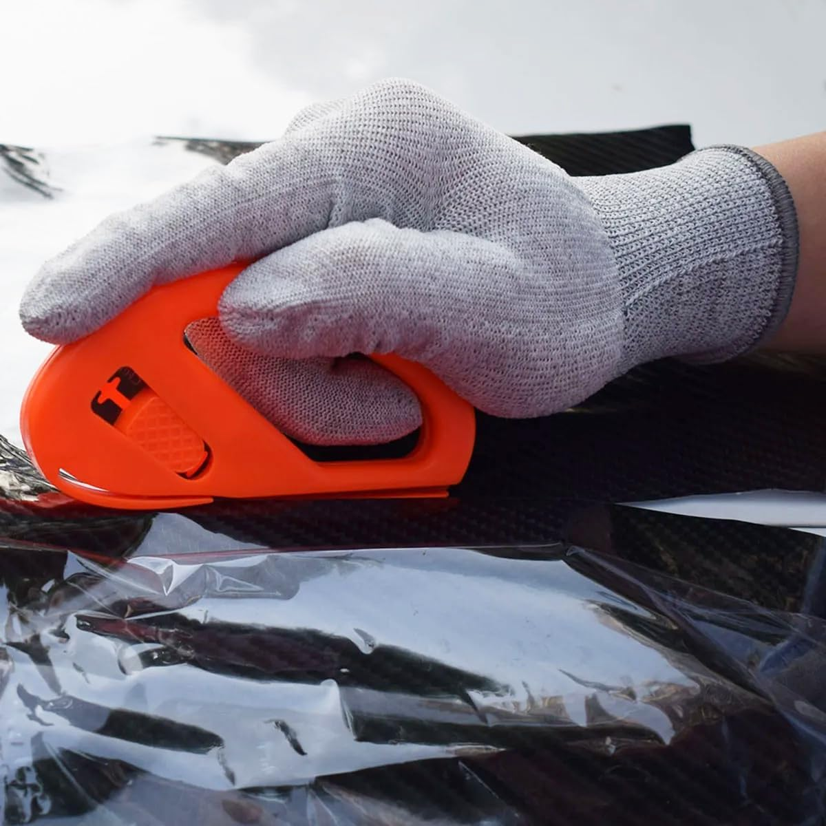 LZLRUN Window Tinting Tool Car Vinyl Wrap Tool Kit Contain Retractable 9Mm Utility Knife and Blades, 4 Inch Felt Squeegee, Zippy Vinyl Cutter and Mini Go Corner Squeegee for Vehicle Wrapping