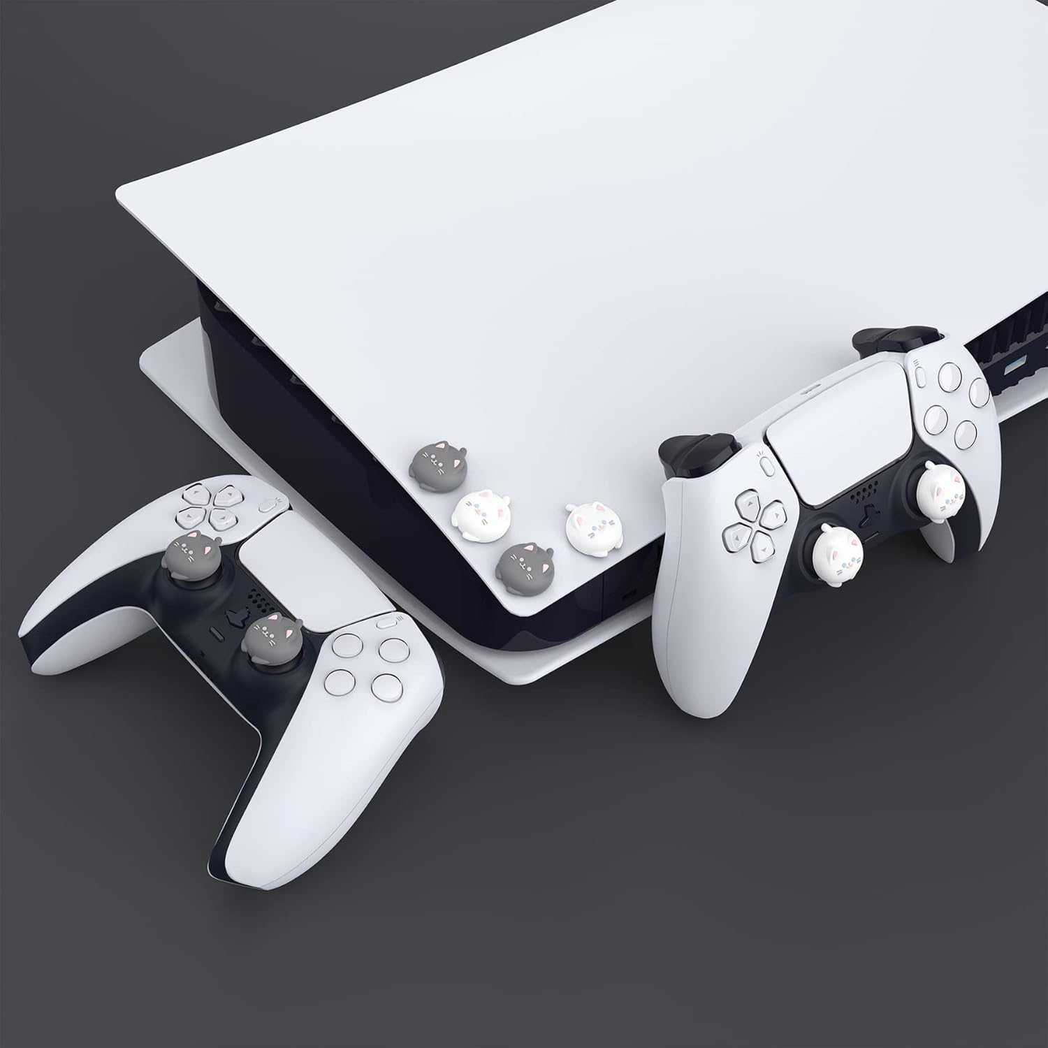 Playvital Cute Thumb Grip Caps for Ps5/4 Controller, Silicone Analog Stick Cover for Xbox Series X/S, Thumbstick Caps for Switch Pro Controller - Cutie Kitty - Chubby Panda image number 3