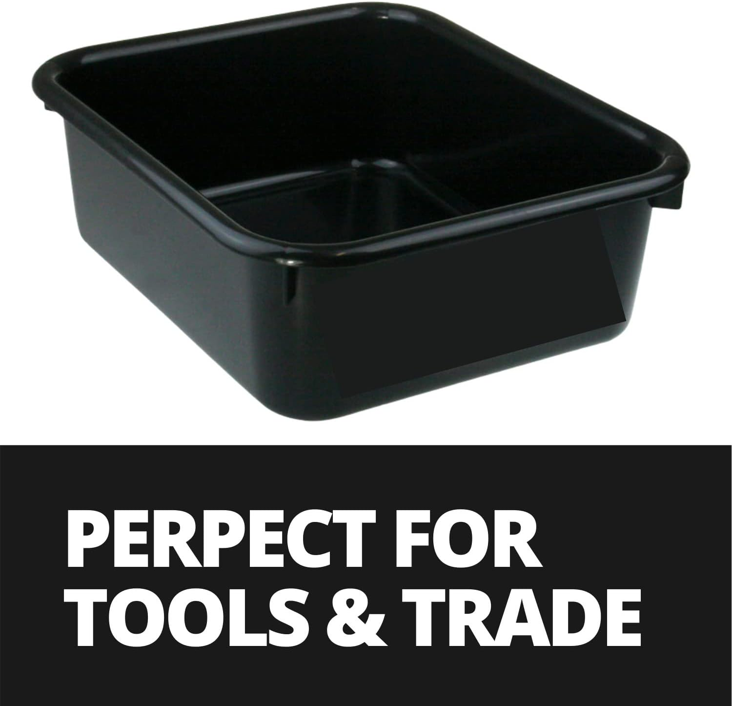 10 X HEAVY DUTY PLASTIC STORAGE TUBS 10L BLACK Bin Containers Tub Crate Box Pan image number 1